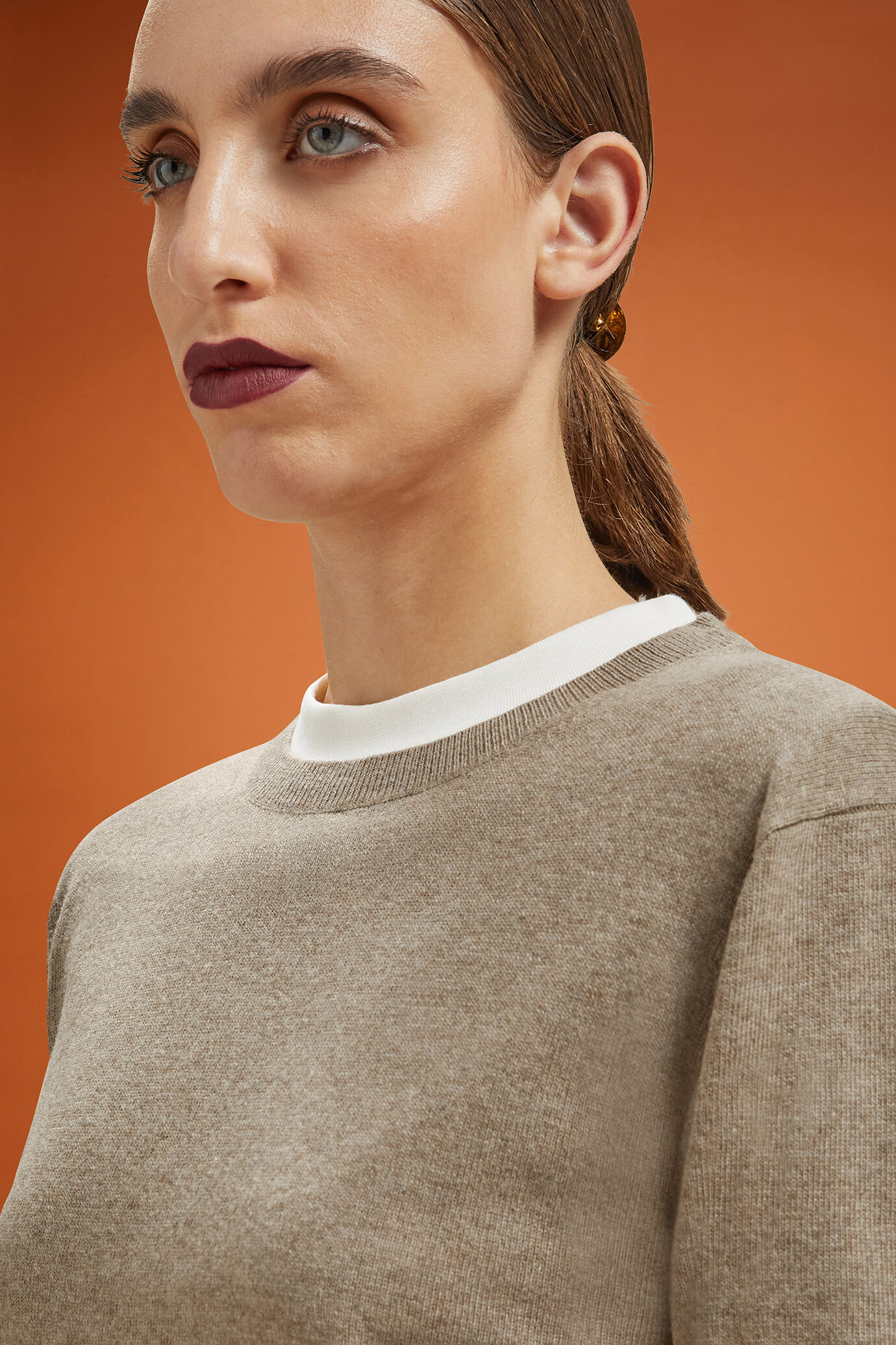 Women's regular fit crew neck jumper in a blend of wool and cashmere image number 2