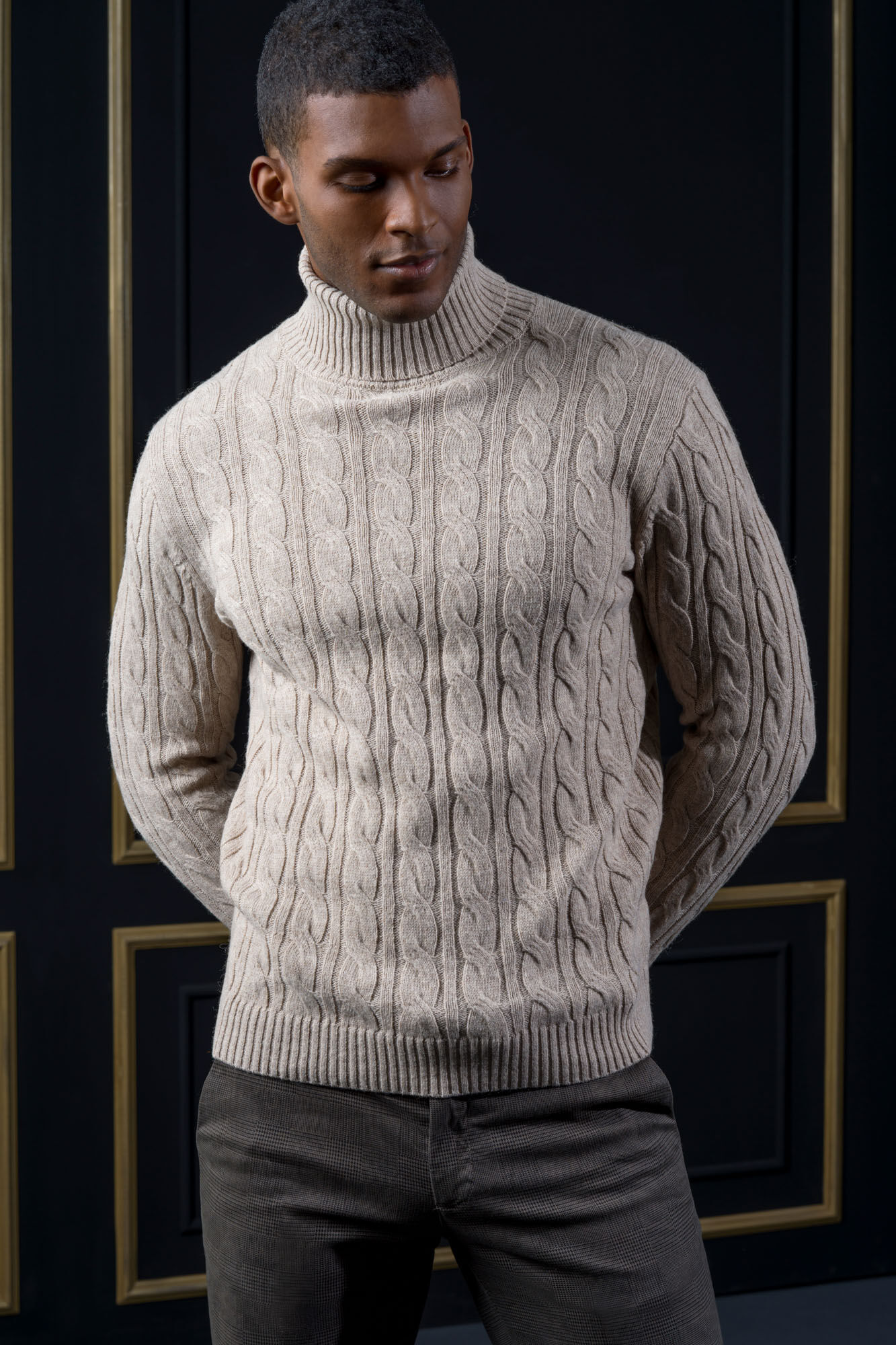 Turtle neck sweater with ribs | Doppelganger | Sweaters Men's Online