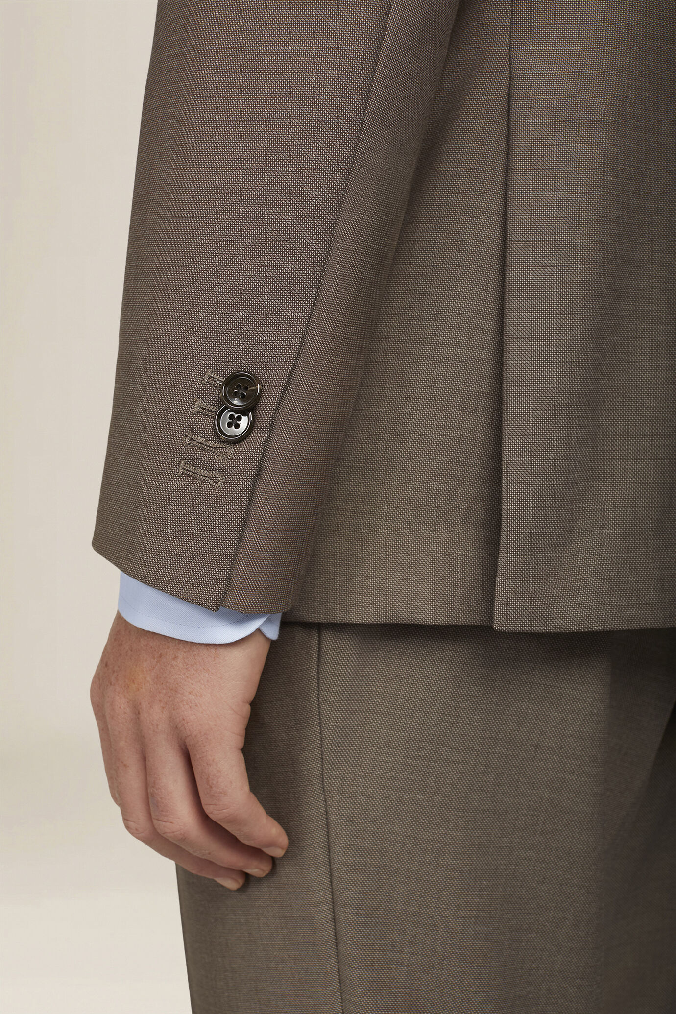 Men's single-breasted regular fit pheasant eye fabric suit image number 3