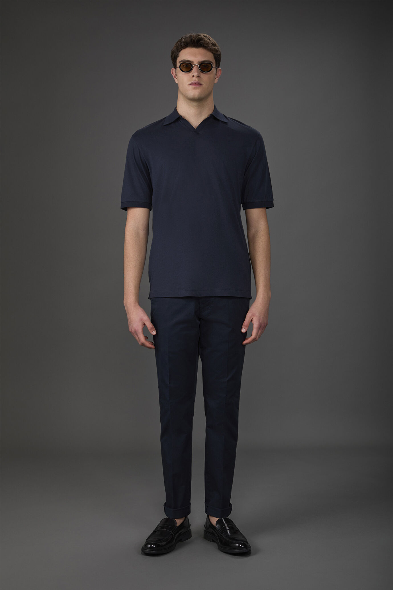 Polo uomo manica corta in 100% cotone organico con collo derby image number 1