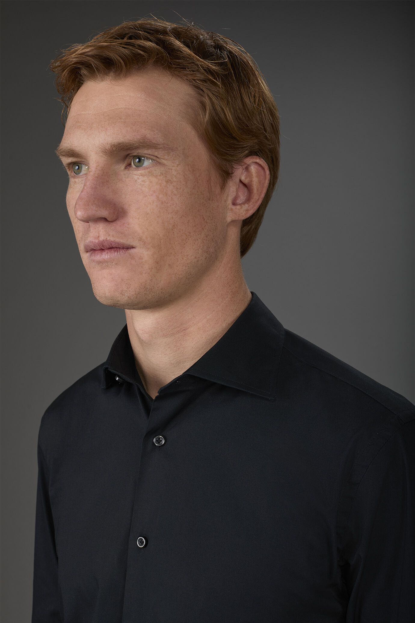 Chemise classique col français homme ent issu uni flammé image number 1