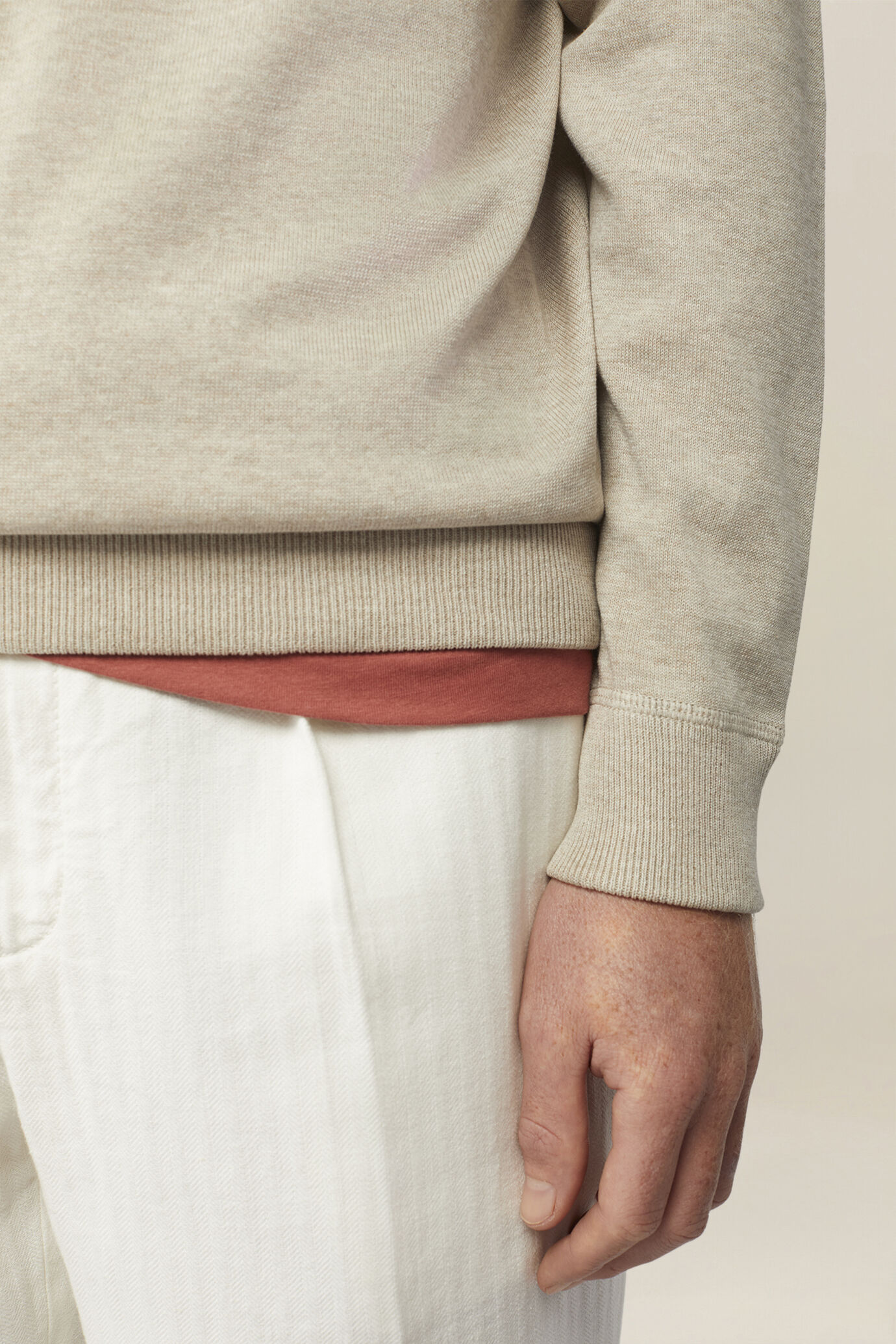 Herrenpullover mit Rundhalsausschnitt aus 100 % Baumwolle mit Raglan&auml;rmeln image number 3