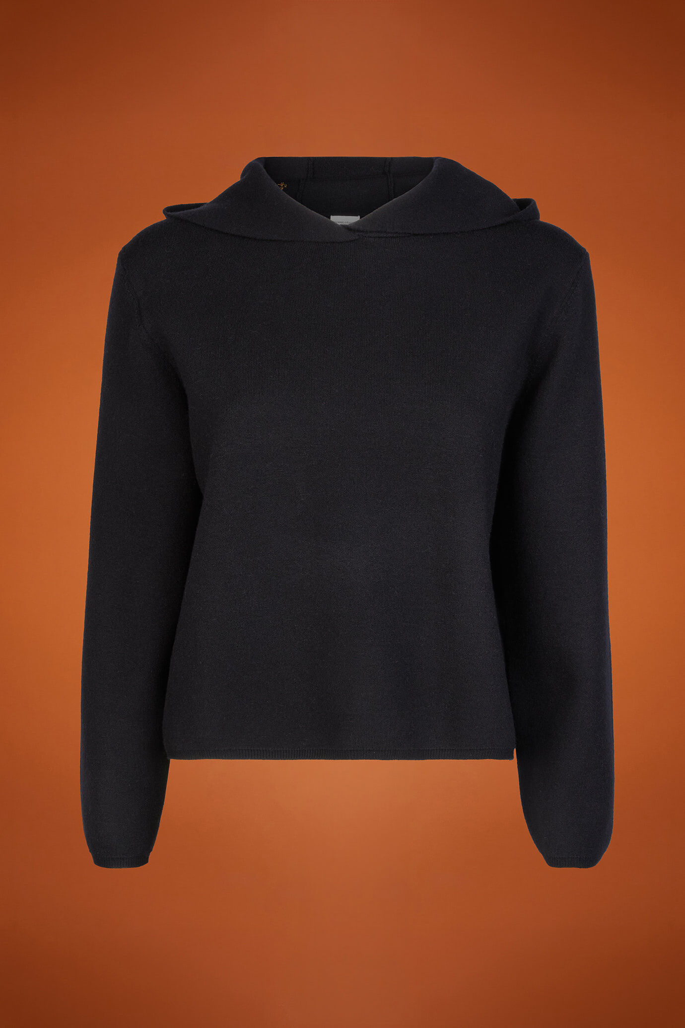 Maglia donna tinta unita con cappuccio e logo ricamato regular fit image number 4