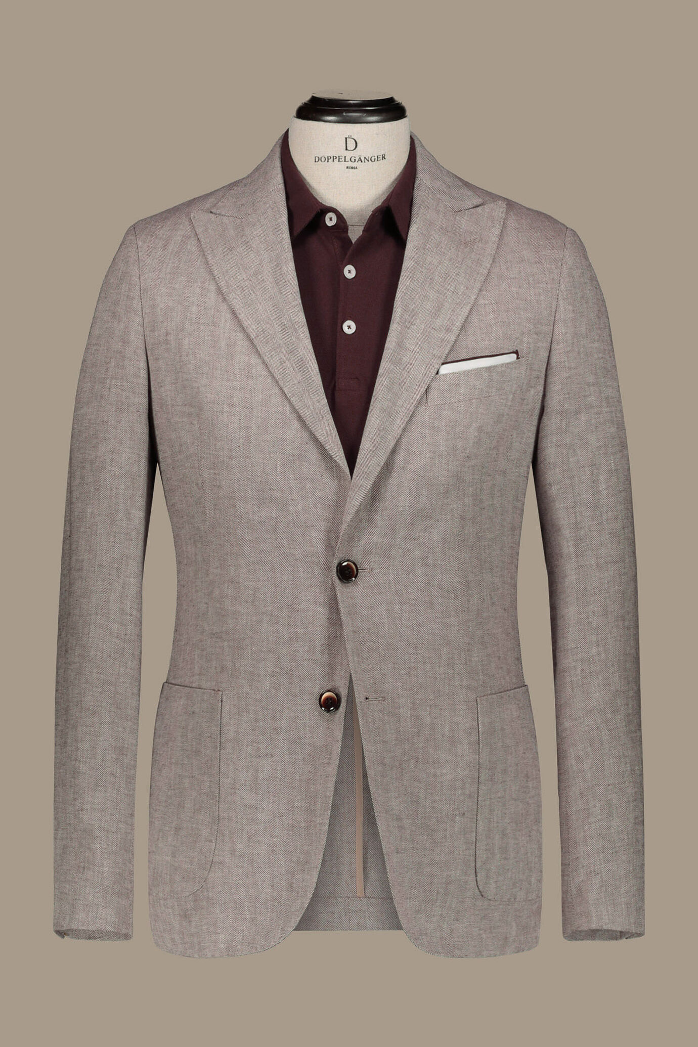 Single breasted jacket with peak lapel linen and cotton blend image number 5