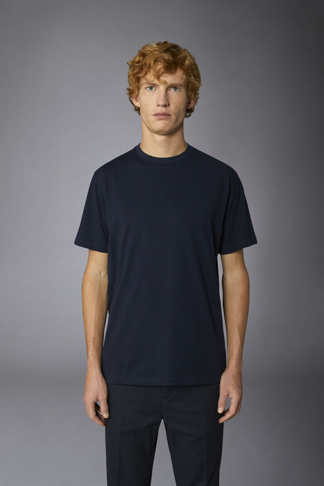 Kurzarm-T-Shirt mit Rundhalsausschnitt aus reiner Baumwolle image number 2