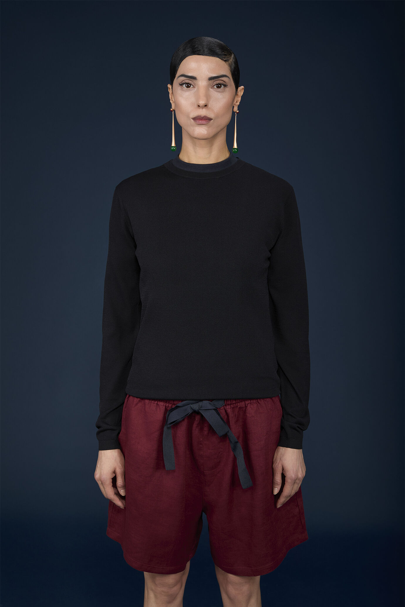 Women's long-sleeved crew-neck top