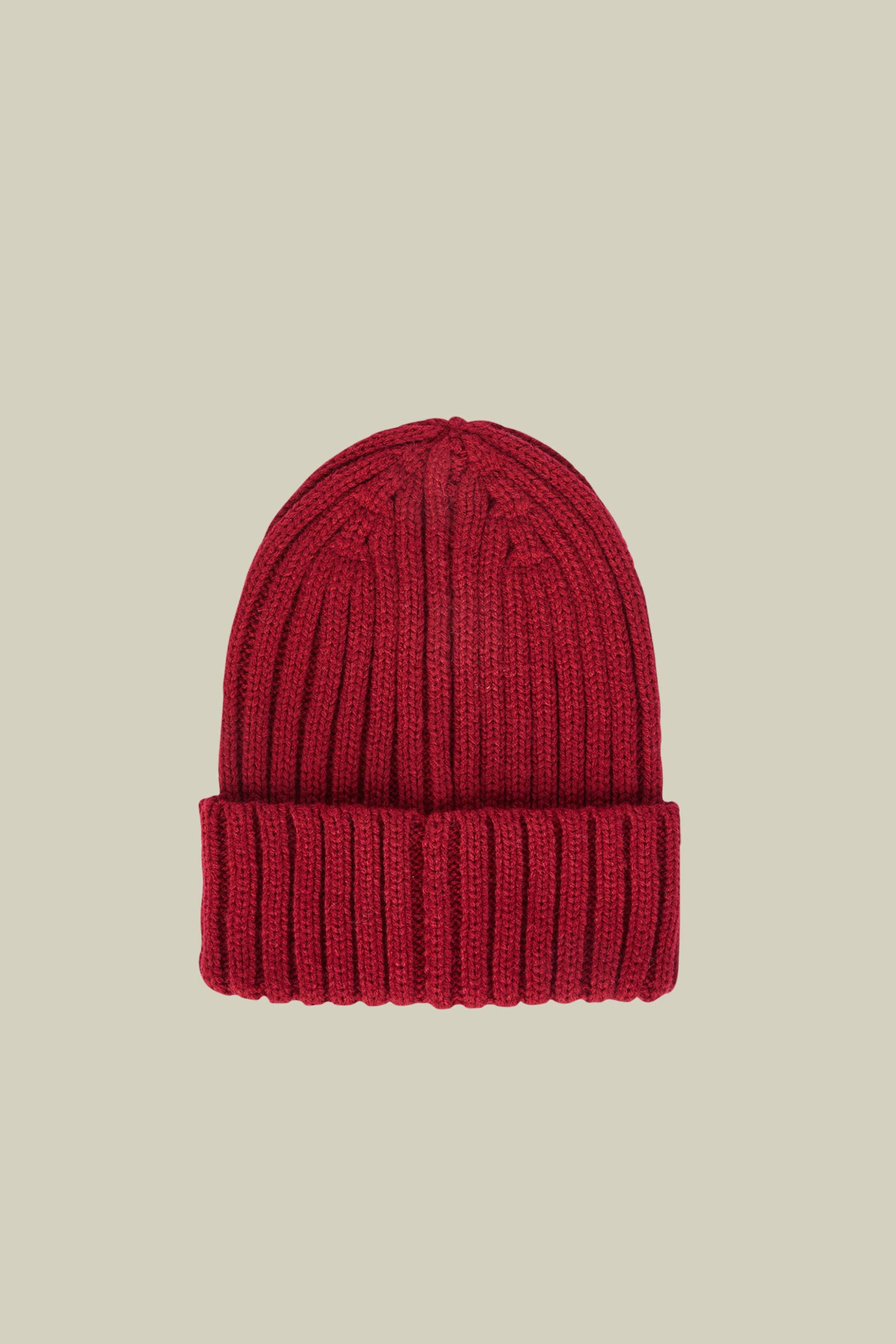 Men's ribbed knit hat in a wool blend image number 0