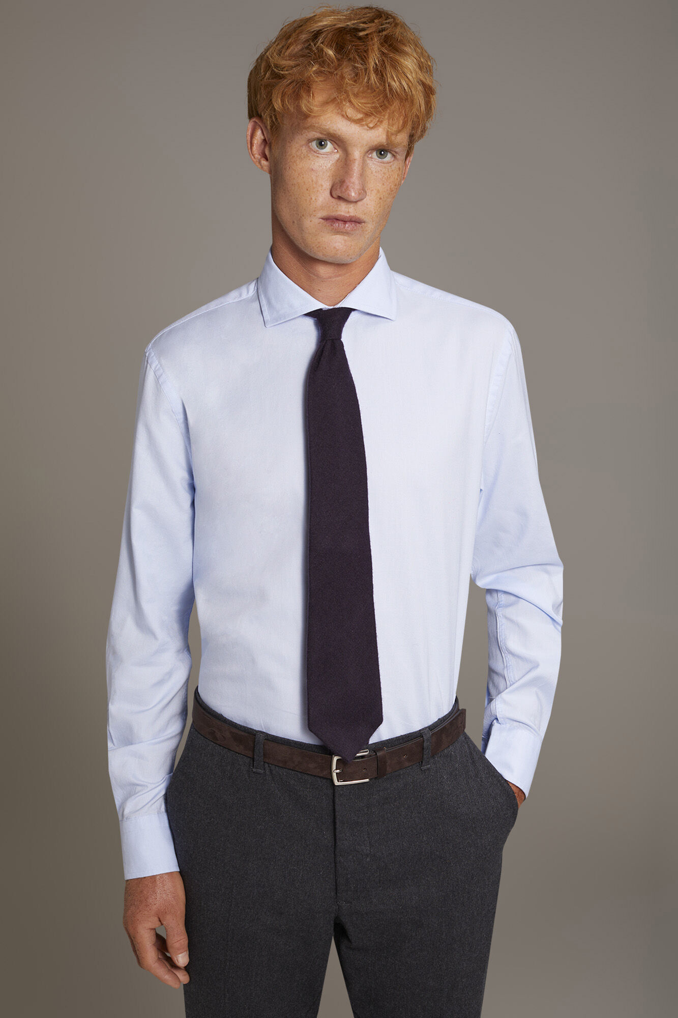 Classic shirt with french collar comfort fit oxford fabric