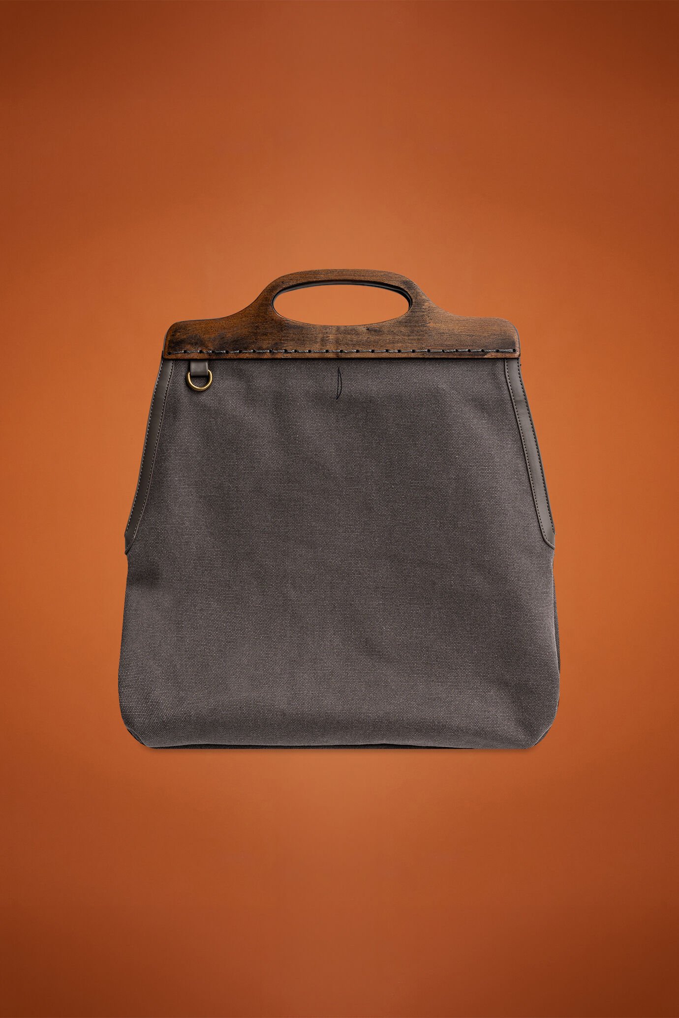Borsa donna in canvas con tracolla e manico rigido