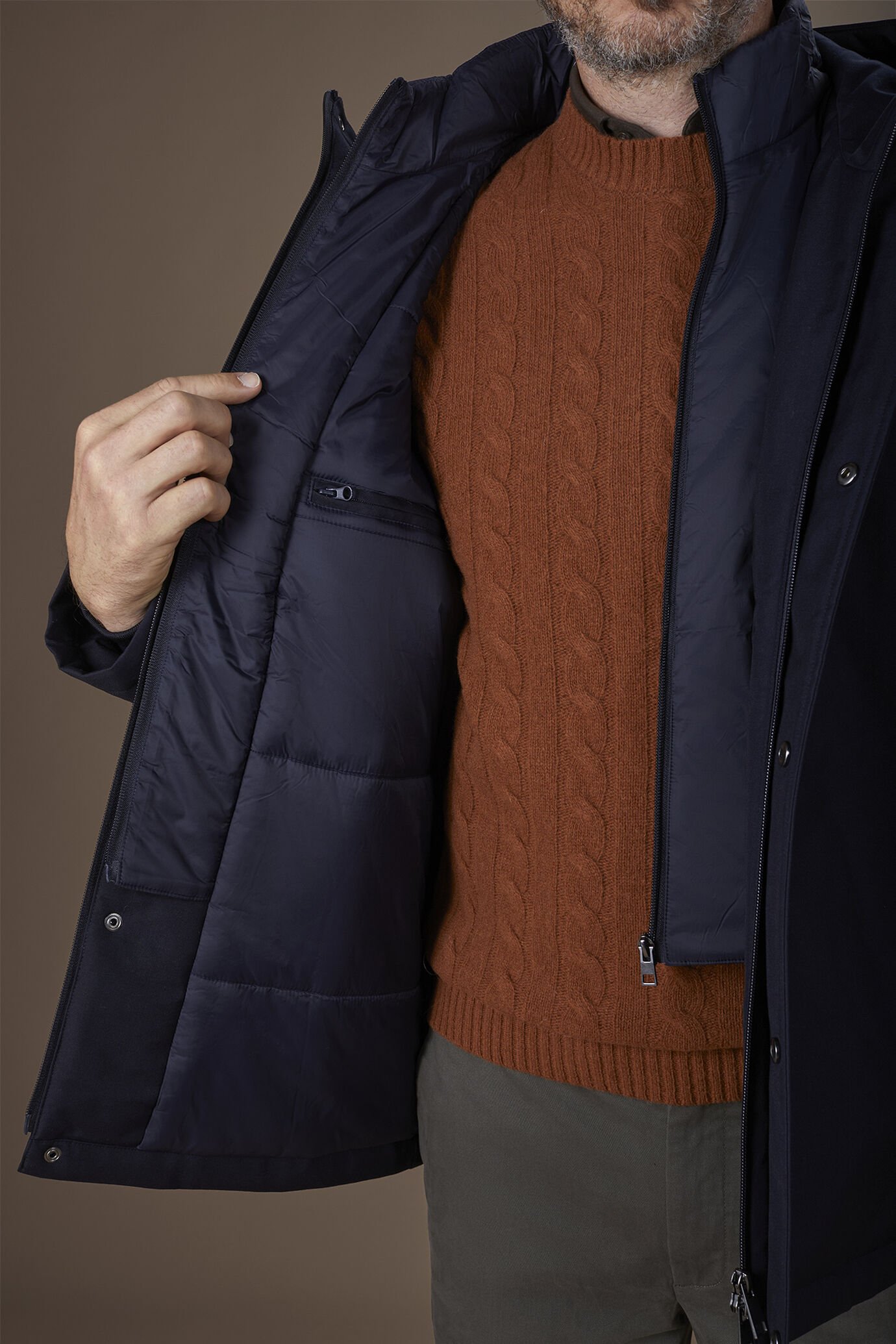 Men's padded jacket in technical fabric regular fit image number 3