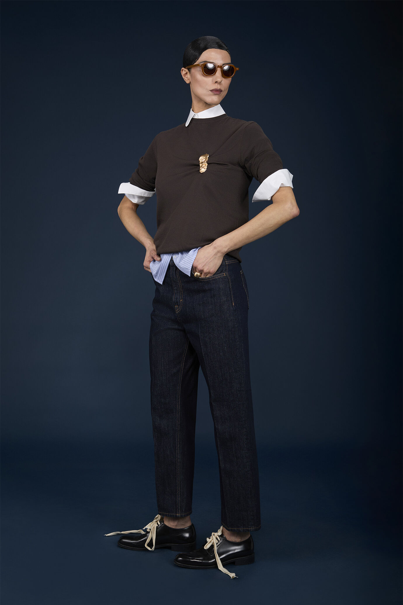 Pull pour femme &agrave; manches longues et col rond image number 0