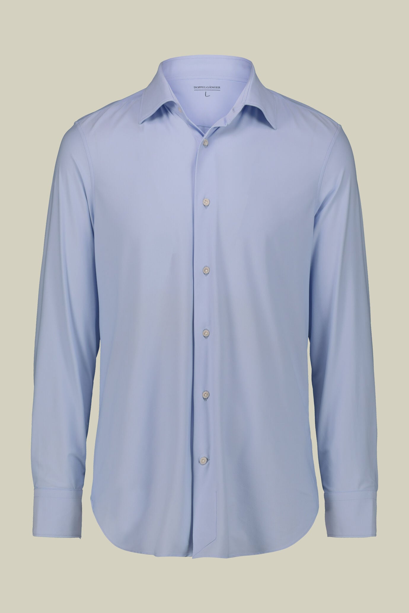 Camicia uomo stretch collo classico tessuto in nylon elasticizzato costruzione twill no-stiro