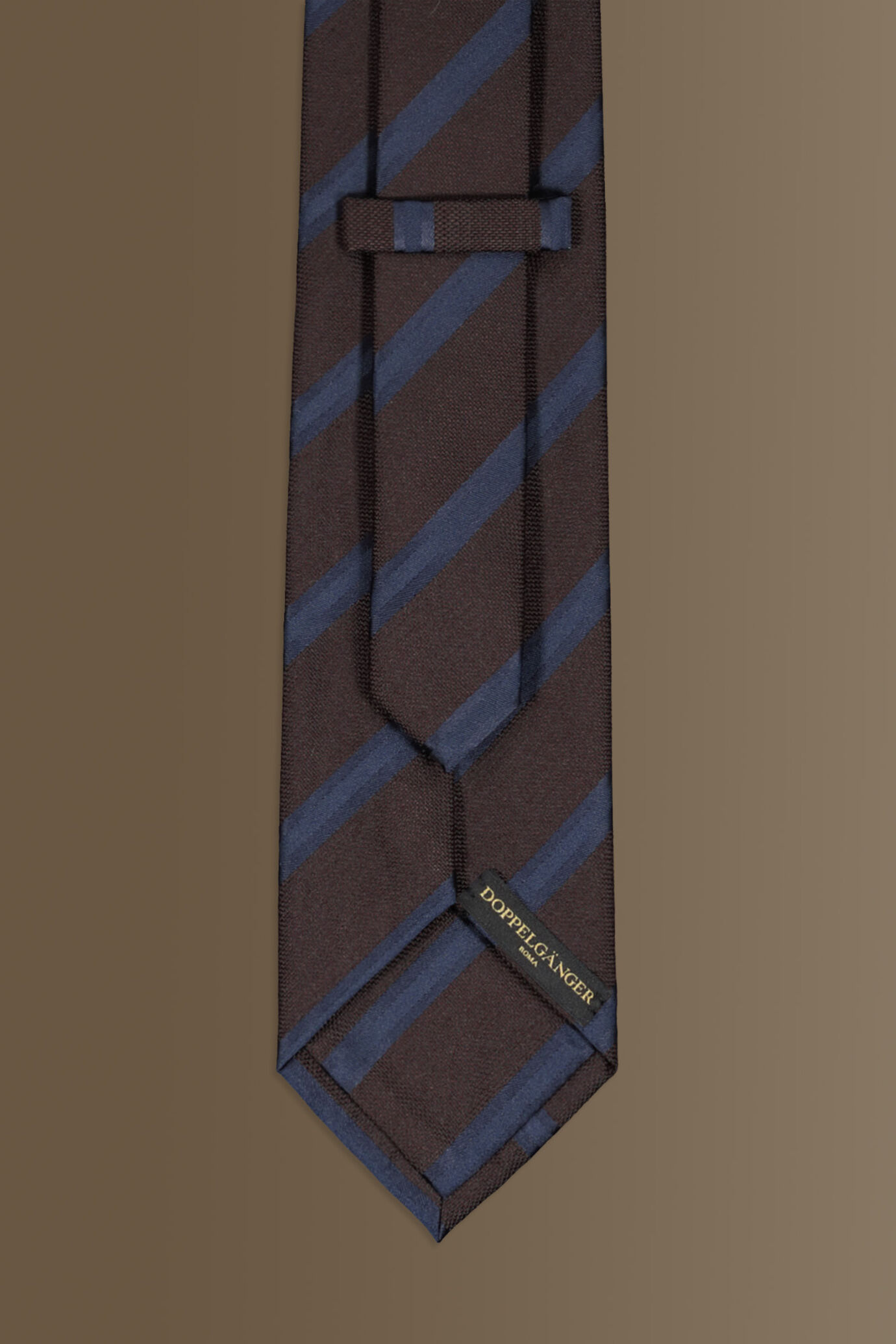 Cravatta uomo dark blue e moro regimental in misto bamboo image number 1