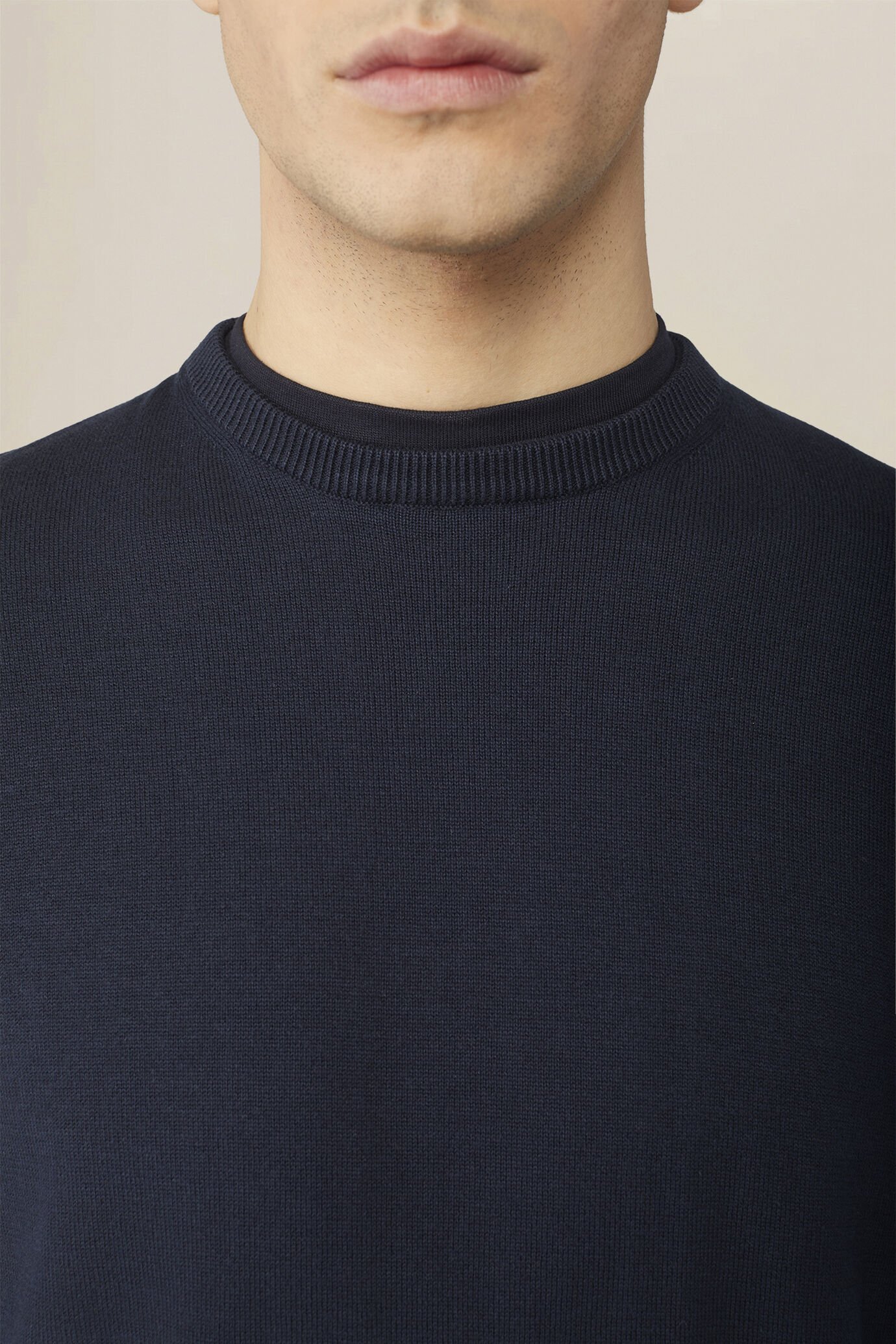 Pull col rond homme 100% coton bio-washed image number 2