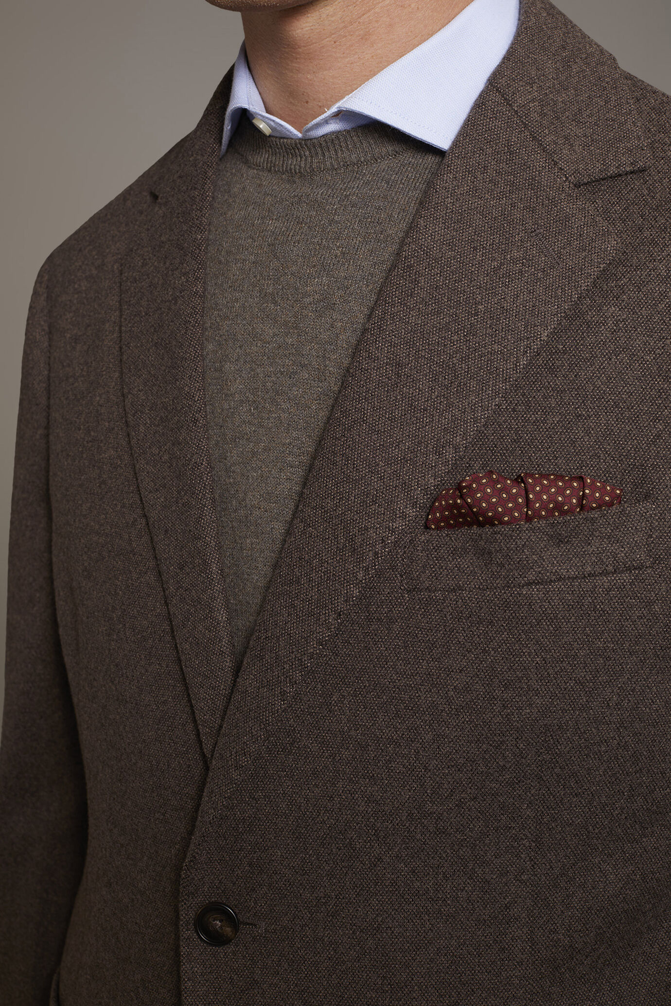 Single-breasted jersey jacket with patch pockets image number 3