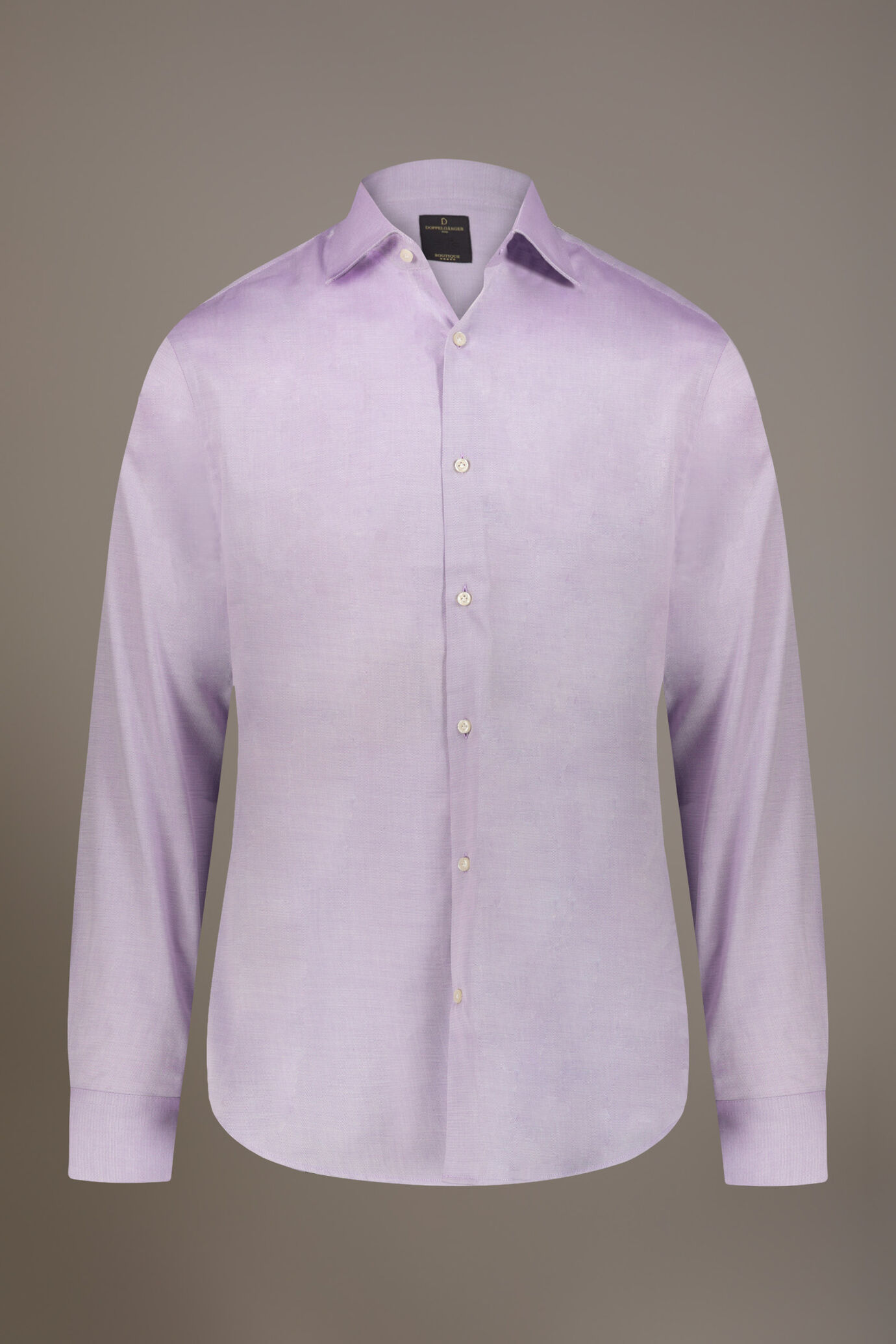 Camicia classica collo francese classic fit tessuto armaturato image number 3