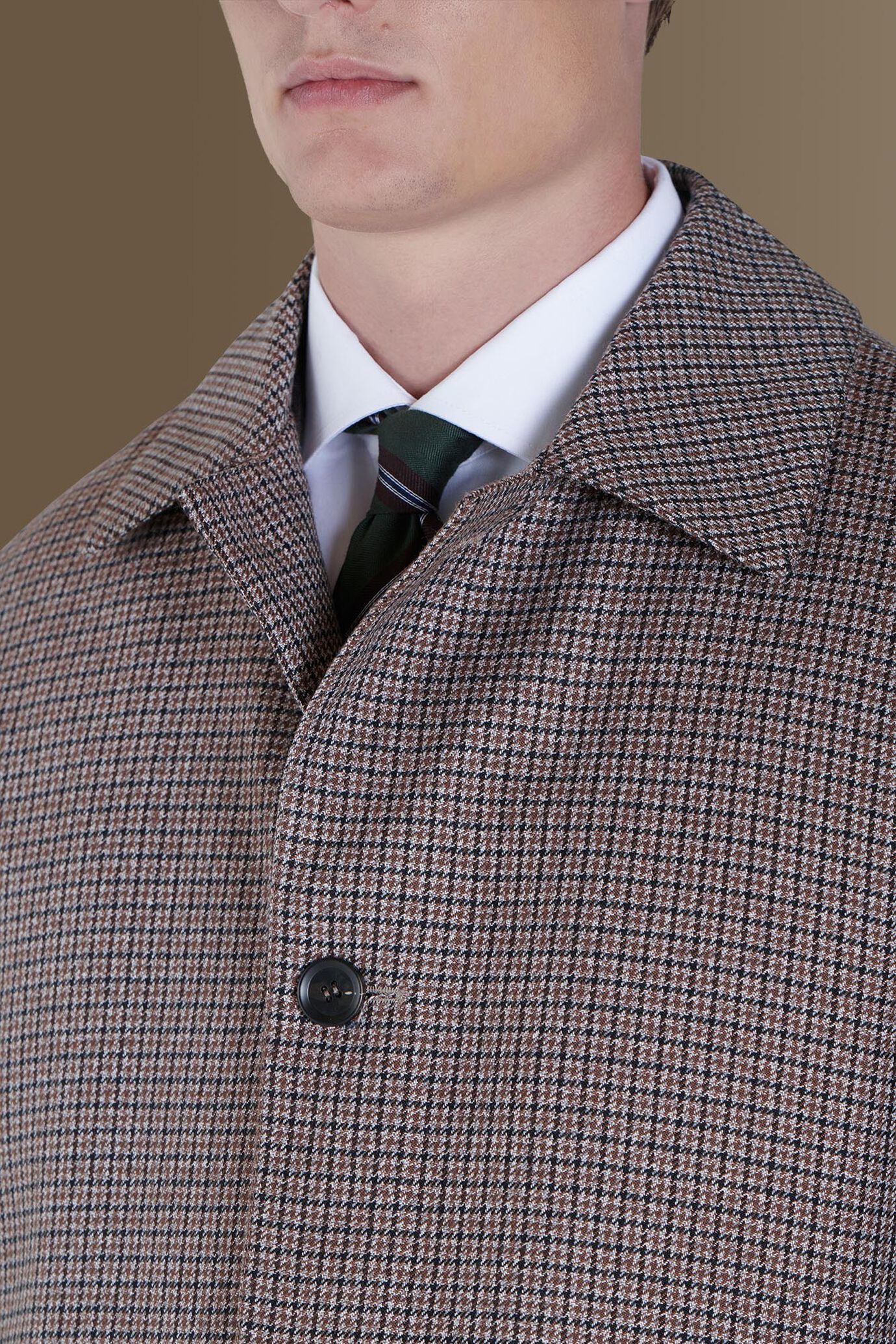 Cappotto imbottito tessuto micro fantasia a quadri image number 3