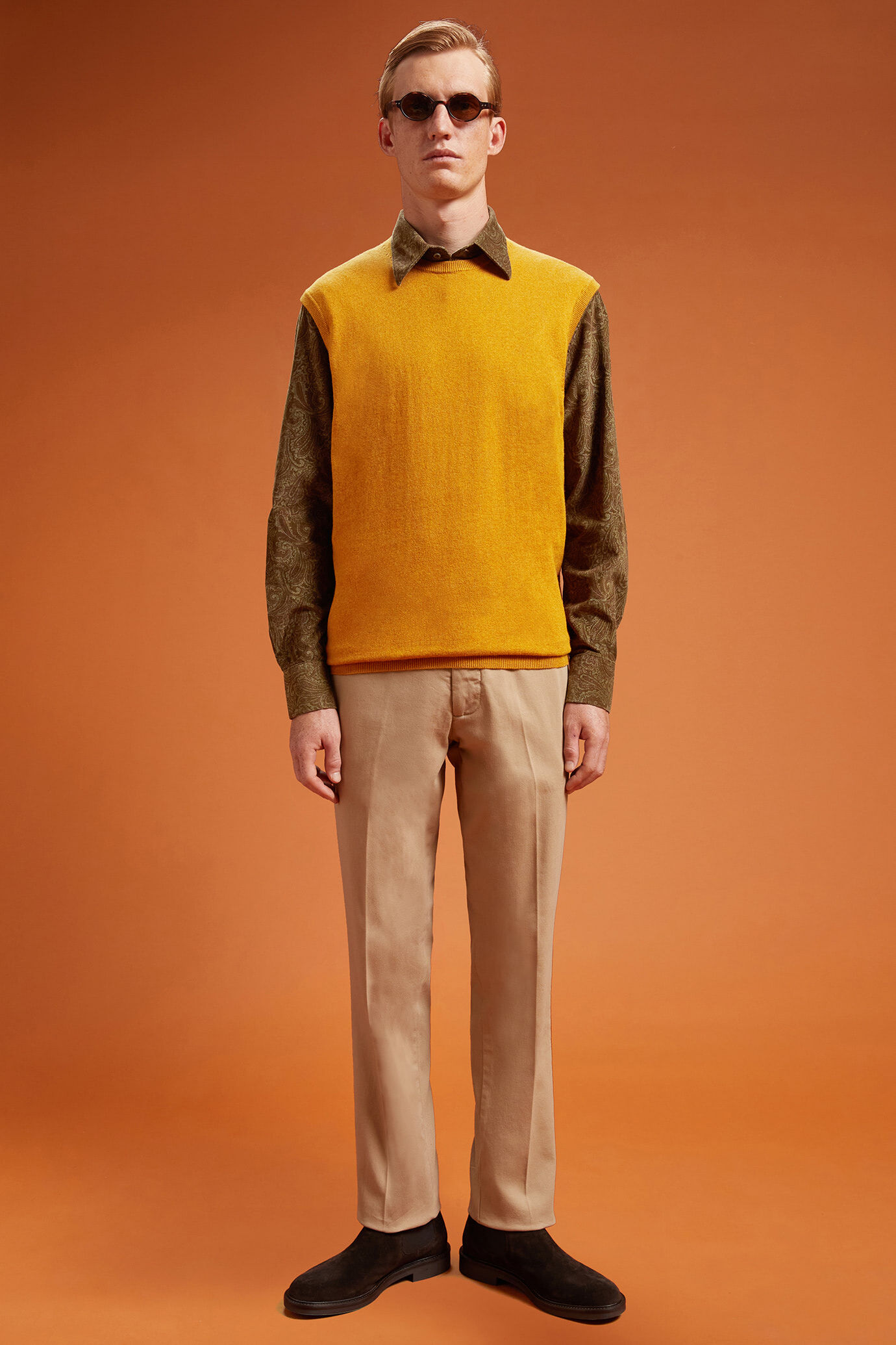 Gilet uomo girocollo lana e cotone regular fit image number 1