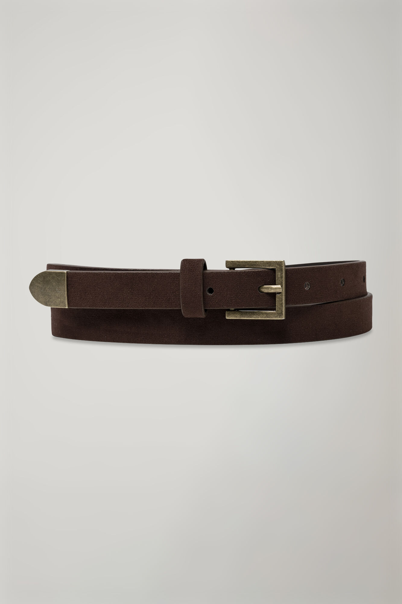 Cintura donna rivestita in pelle scamosciata