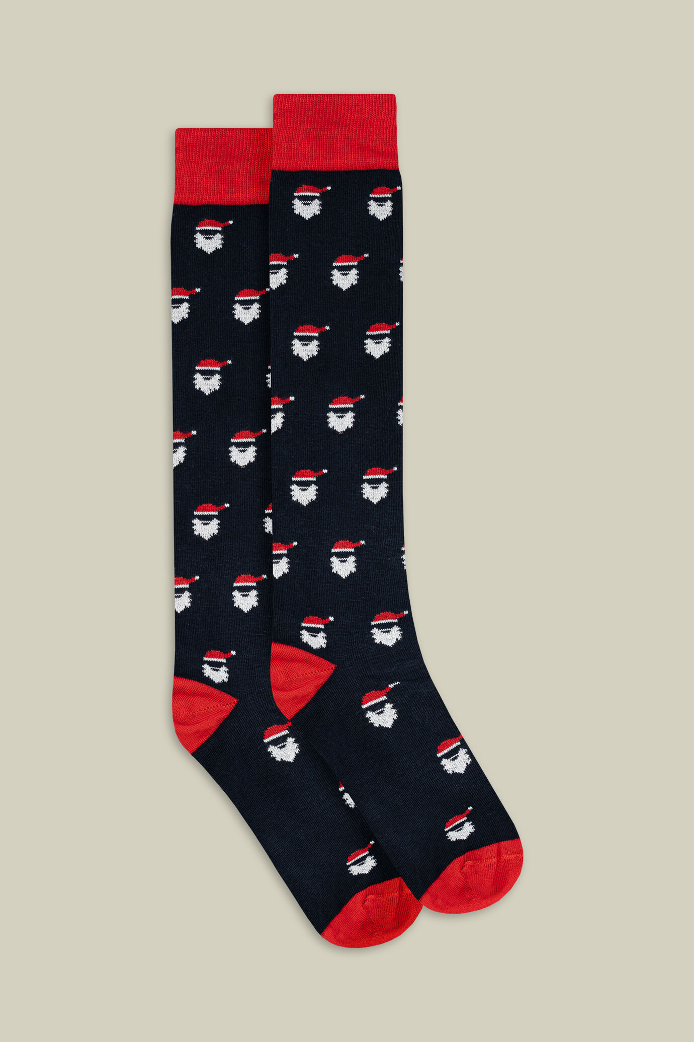 Chaussettes de Noël pour homme en maille lisse avec motif Père Noël