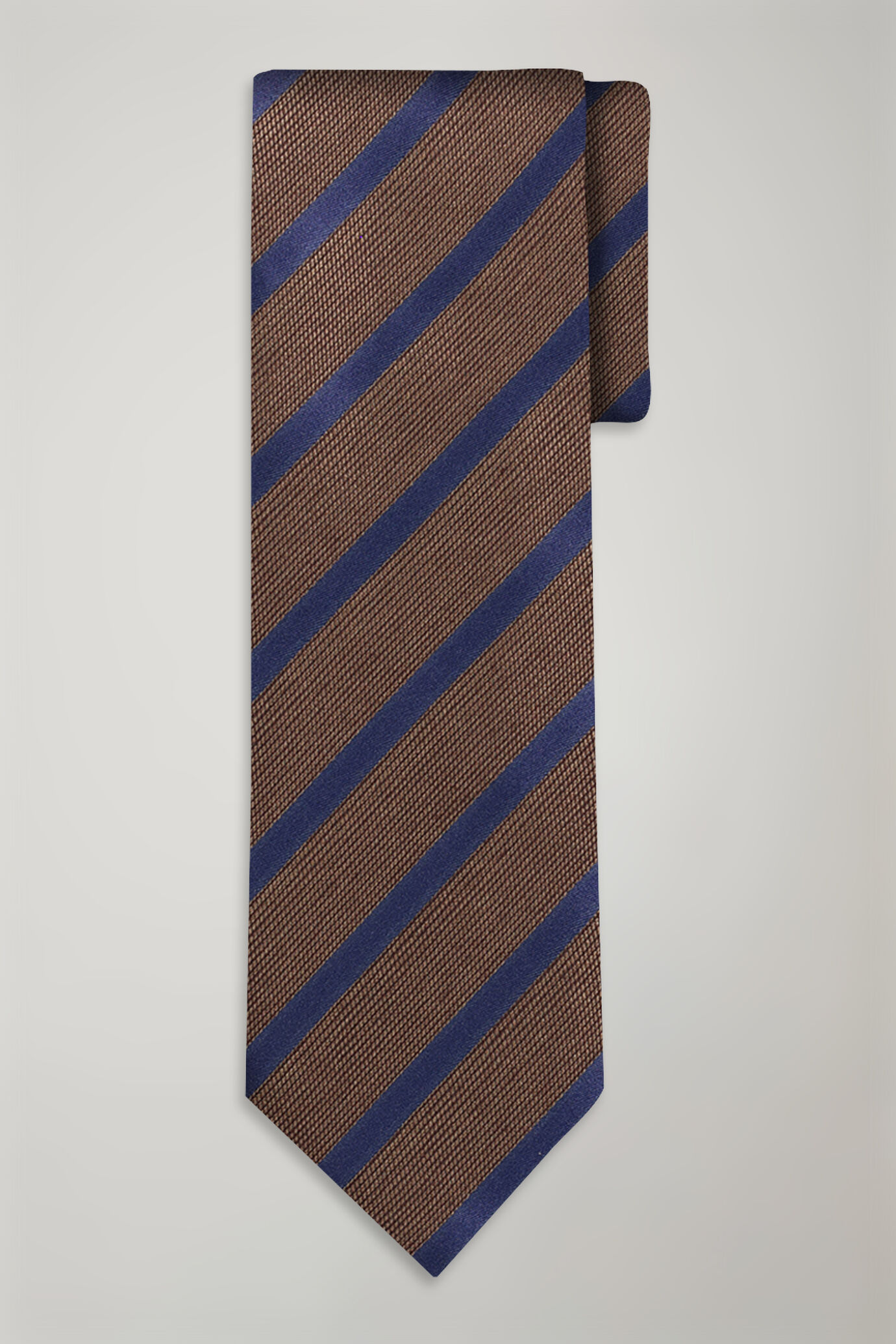 Men's regimental pattern bamboo blend tie image number 0