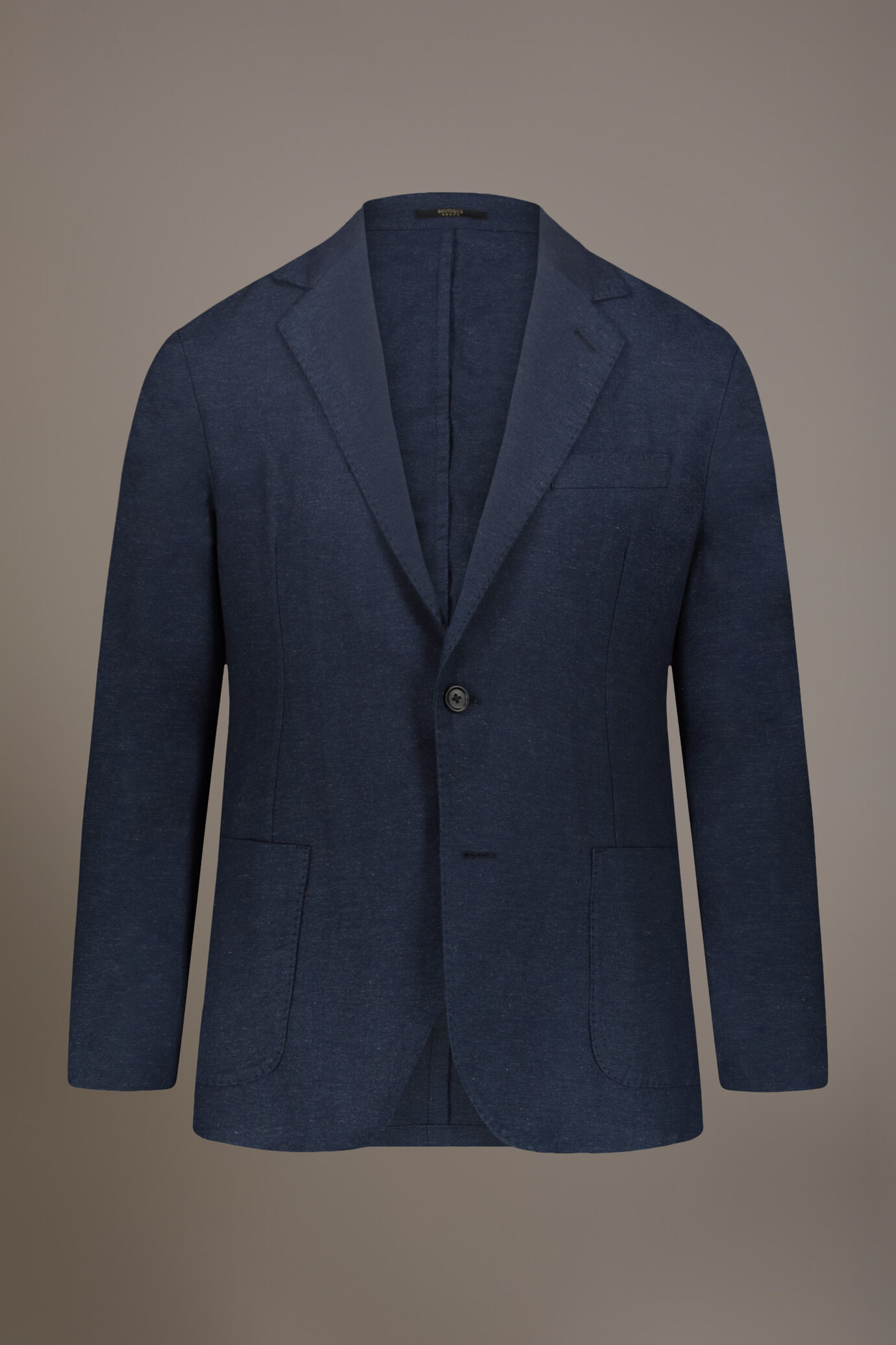 Single breasted cotton linen jacket with patch pocket image number 3