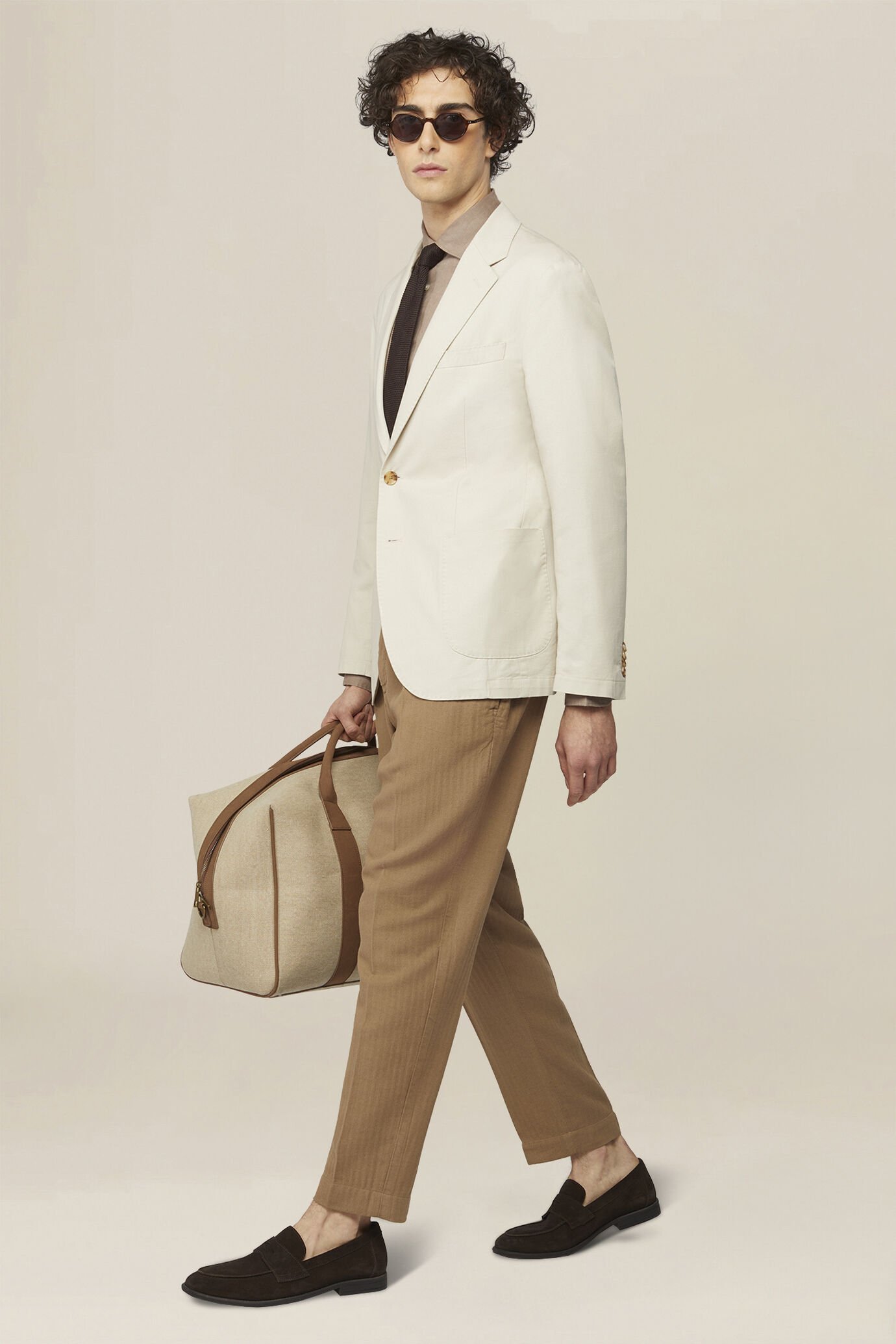 Veste pour homme en tissu twill m&eacute;lang&eacute; lin et coton image number 1