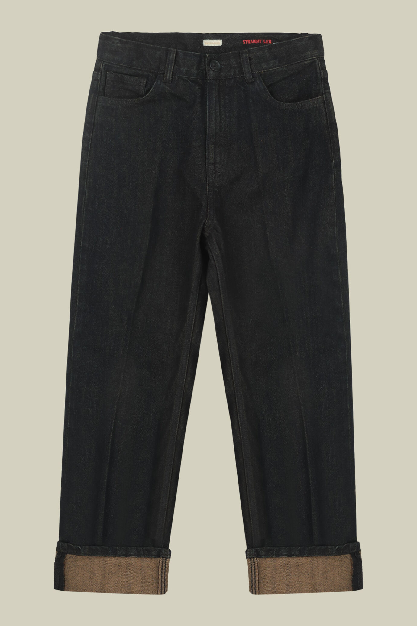 Women's 5-pocket cigarette-fit jeans with red reinforced stitching at the centre of the back yoke image number 0