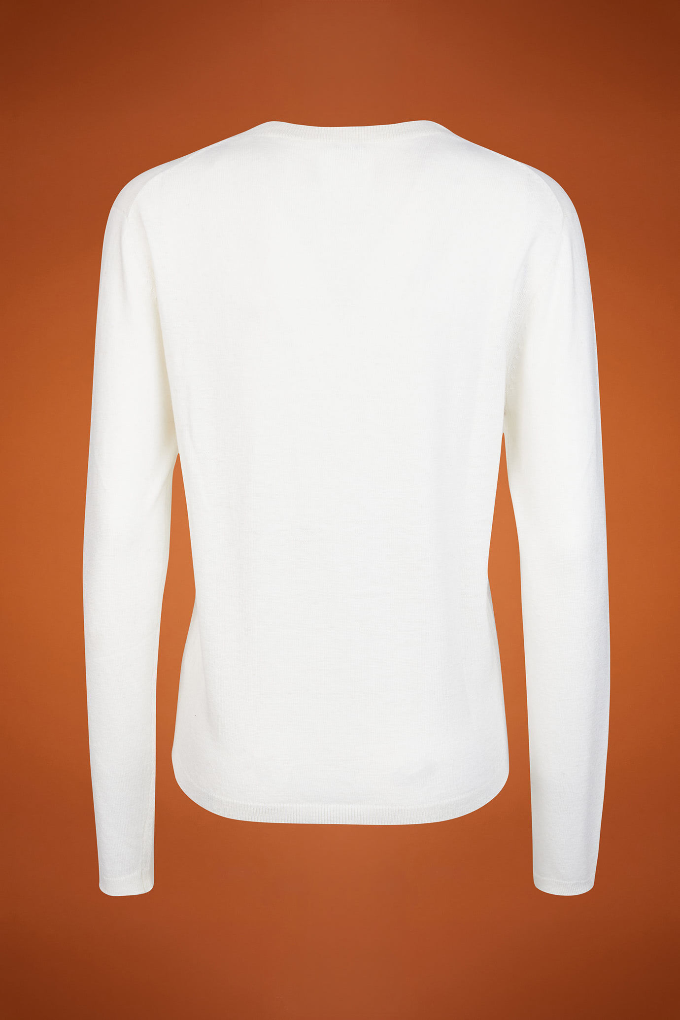 Maglia donna girocollo misto lana e cachemire regular fit image number 5