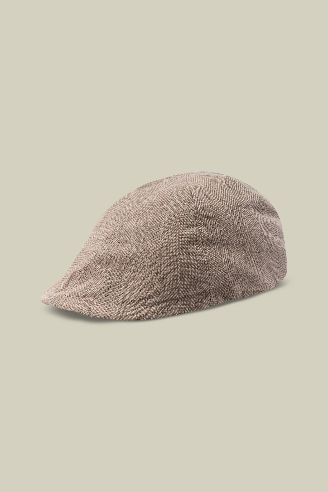 Casquette plate homme &agrave; visi&egrave;re courte semi-cach&eacute;e en tissu &agrave; chevrons