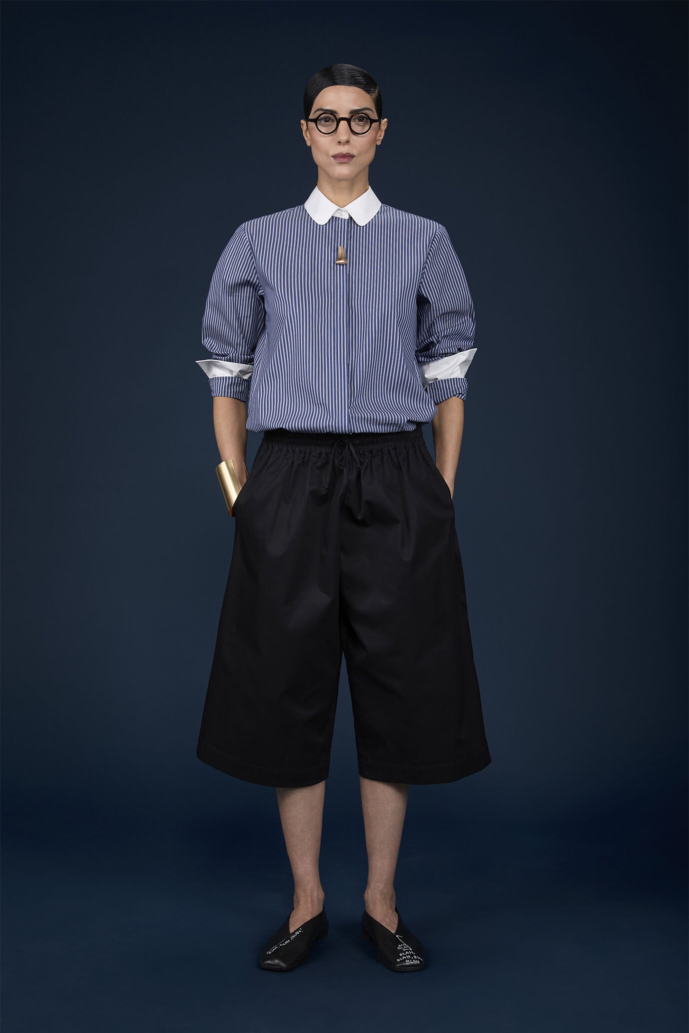 Lange Damen-Bermudashorts mit Elastikbund aus 100 % Baumwolle image number 0