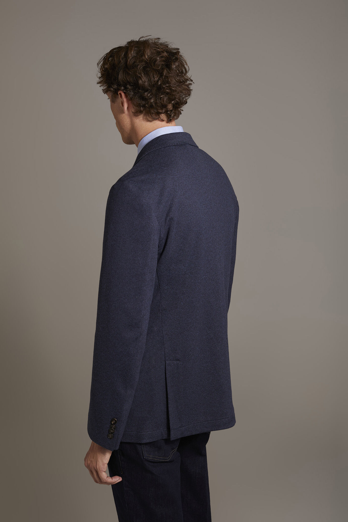 Single-breasted jersey jacket with patch pockets image number 4