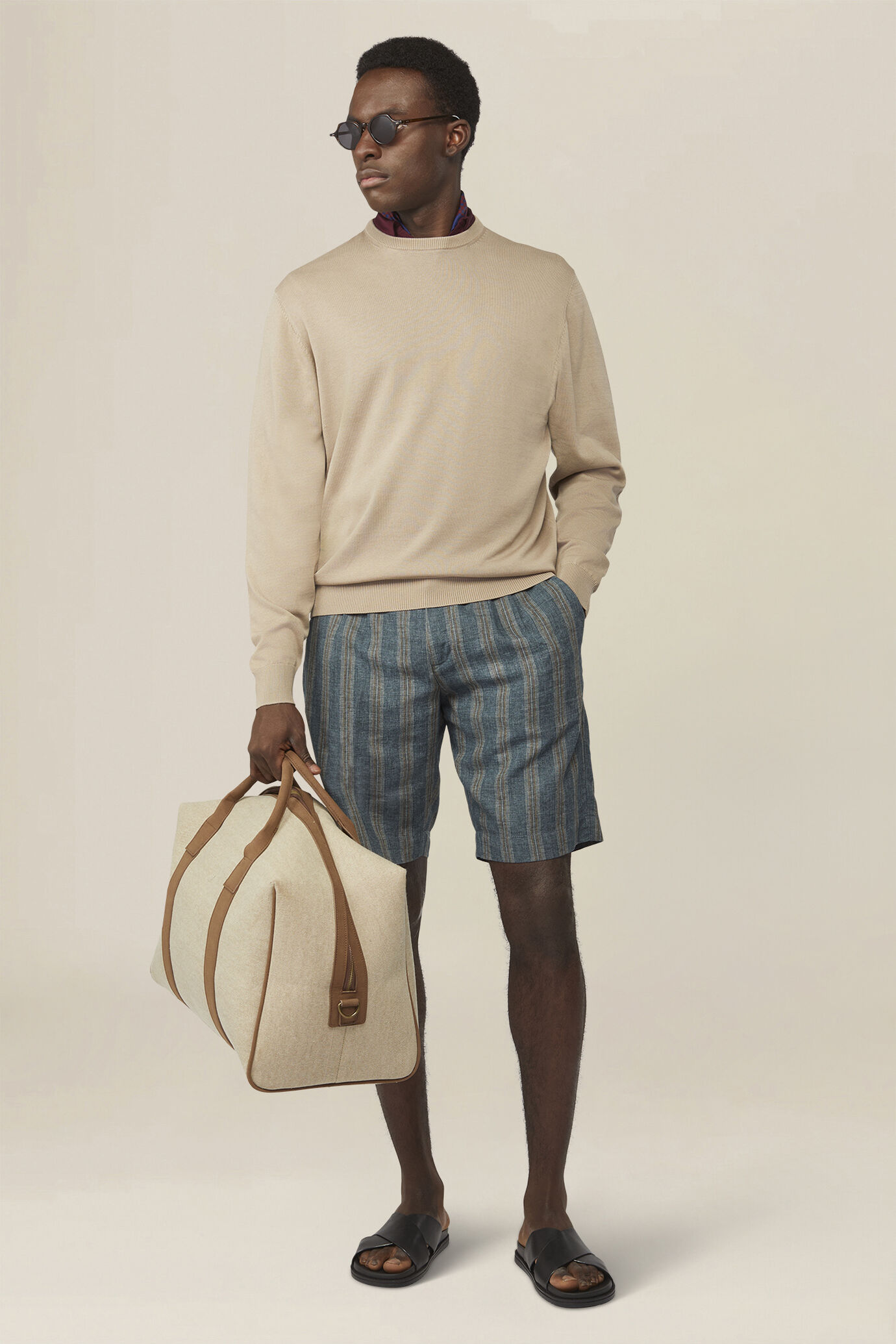 Pull &agrave; col rond pour homme 100 % coton