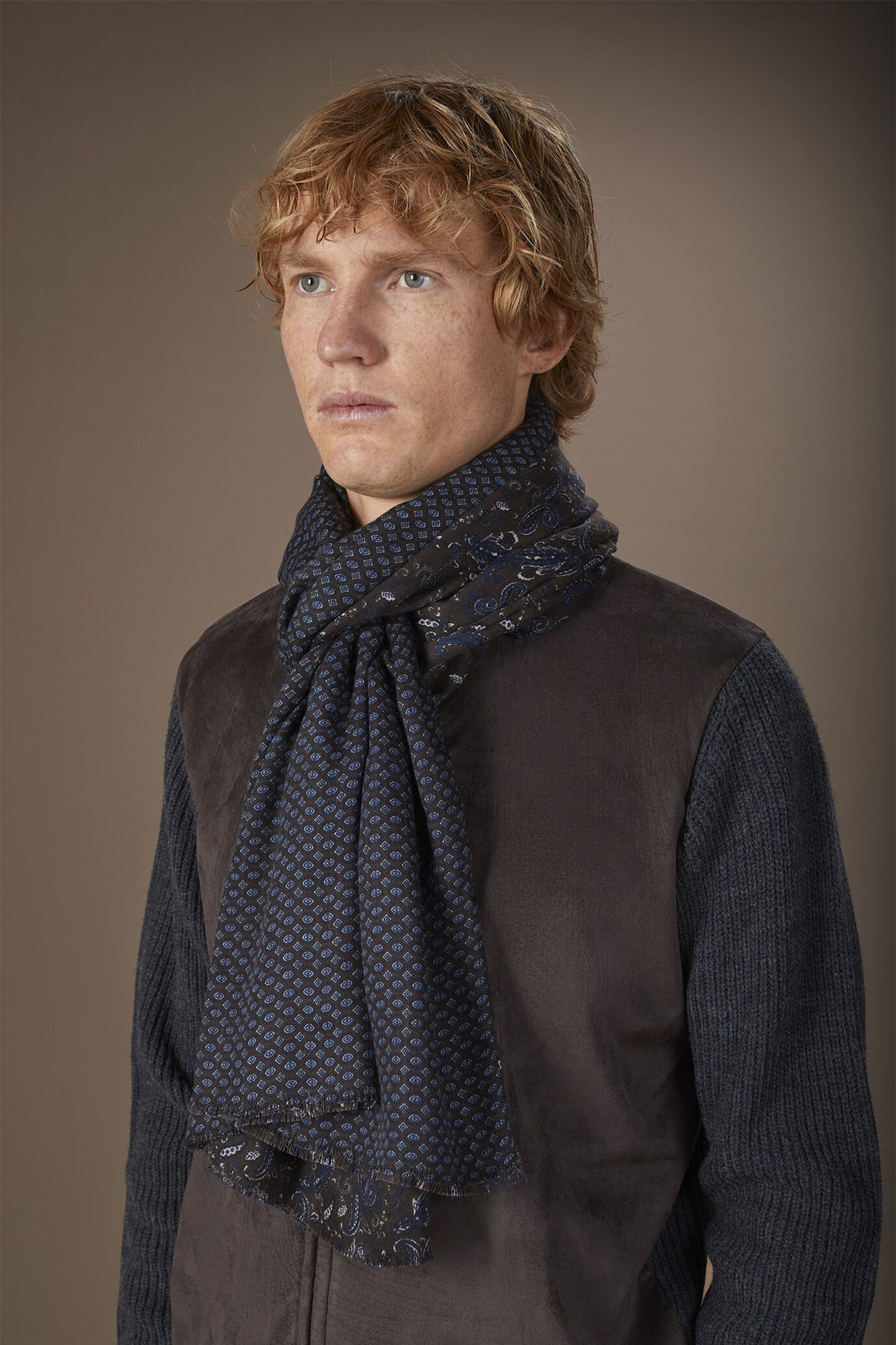 Pashmina uomo reversibile micro fantasia image number 0