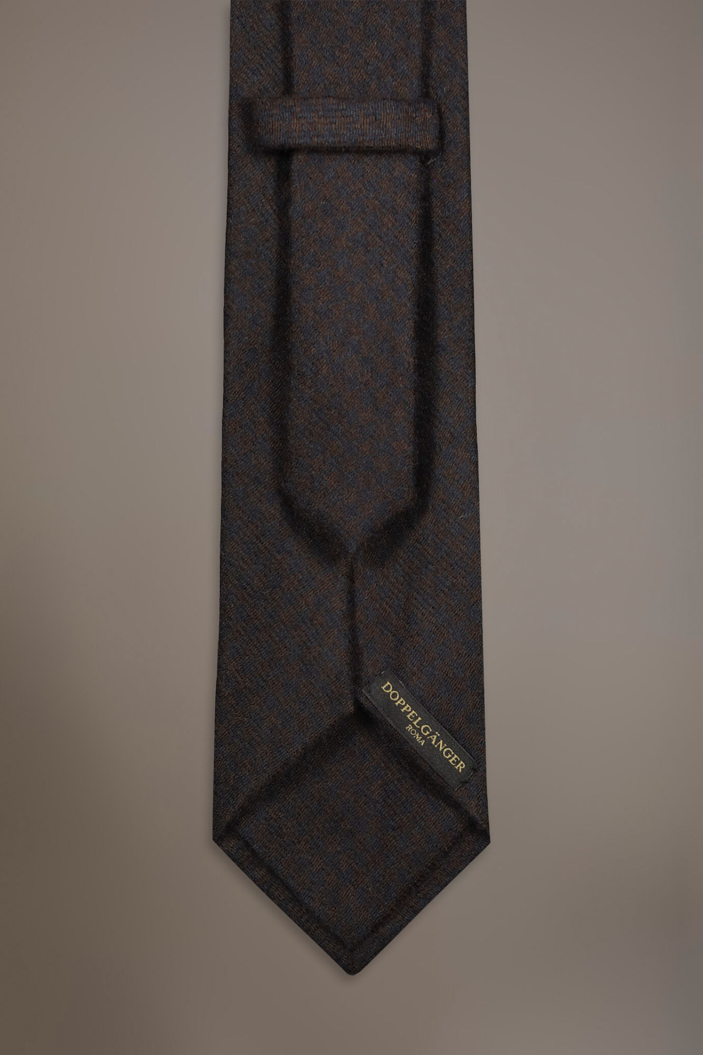 Brushed effect wool blend tie pied de poule fancy image number 1