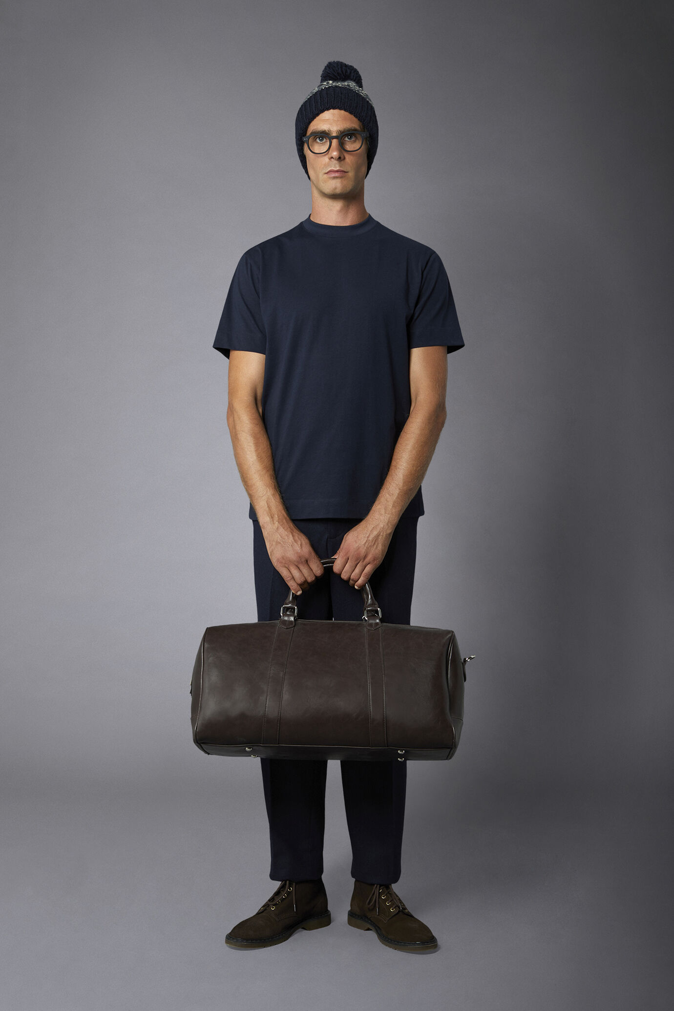 Men's Roundneck T-shirt in pure cotton with short sleeves and high collar image number 0