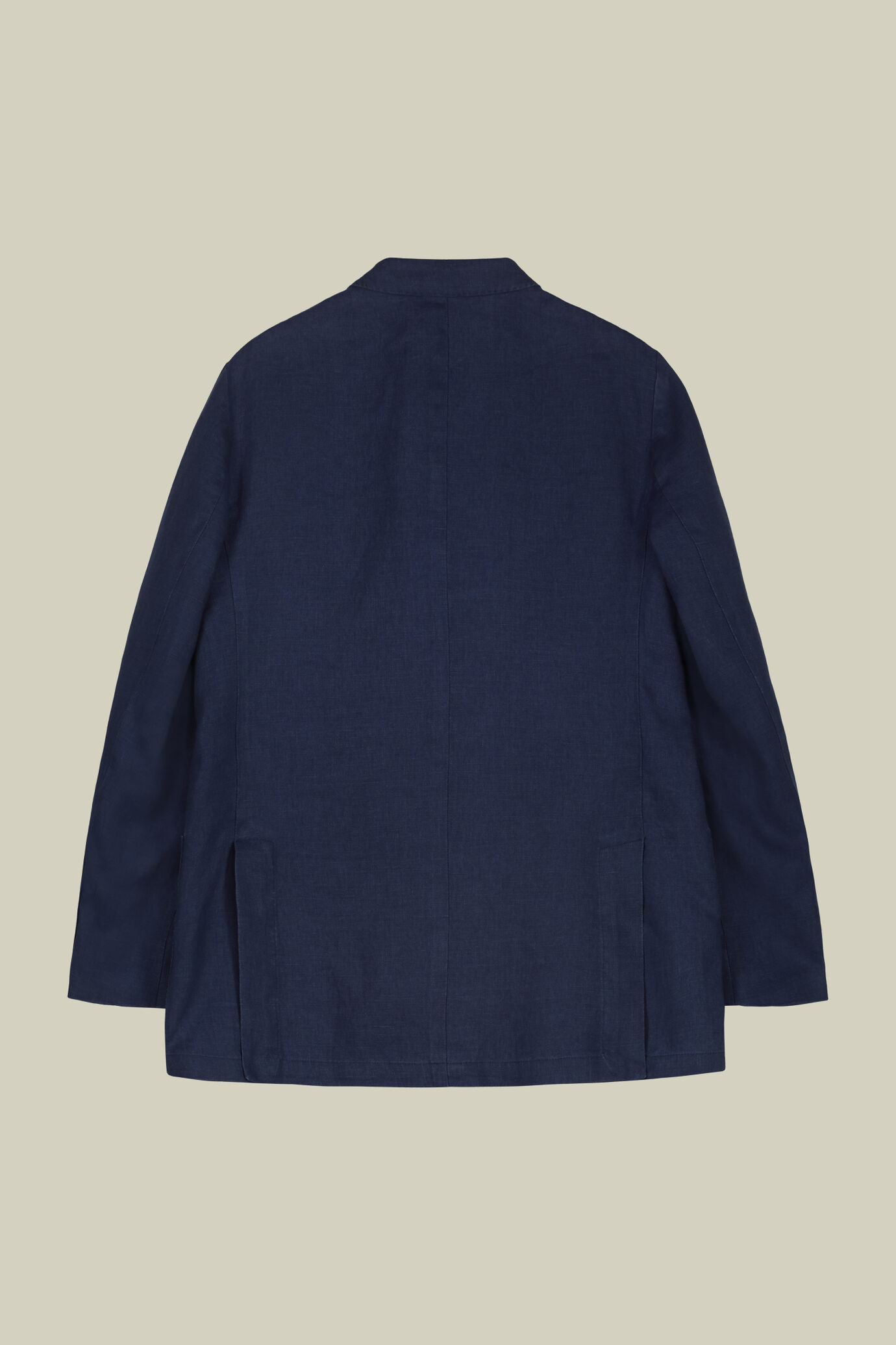 Men's 100% linen unlined double-breasted jacket with peak lapels and flap pockets image number 6