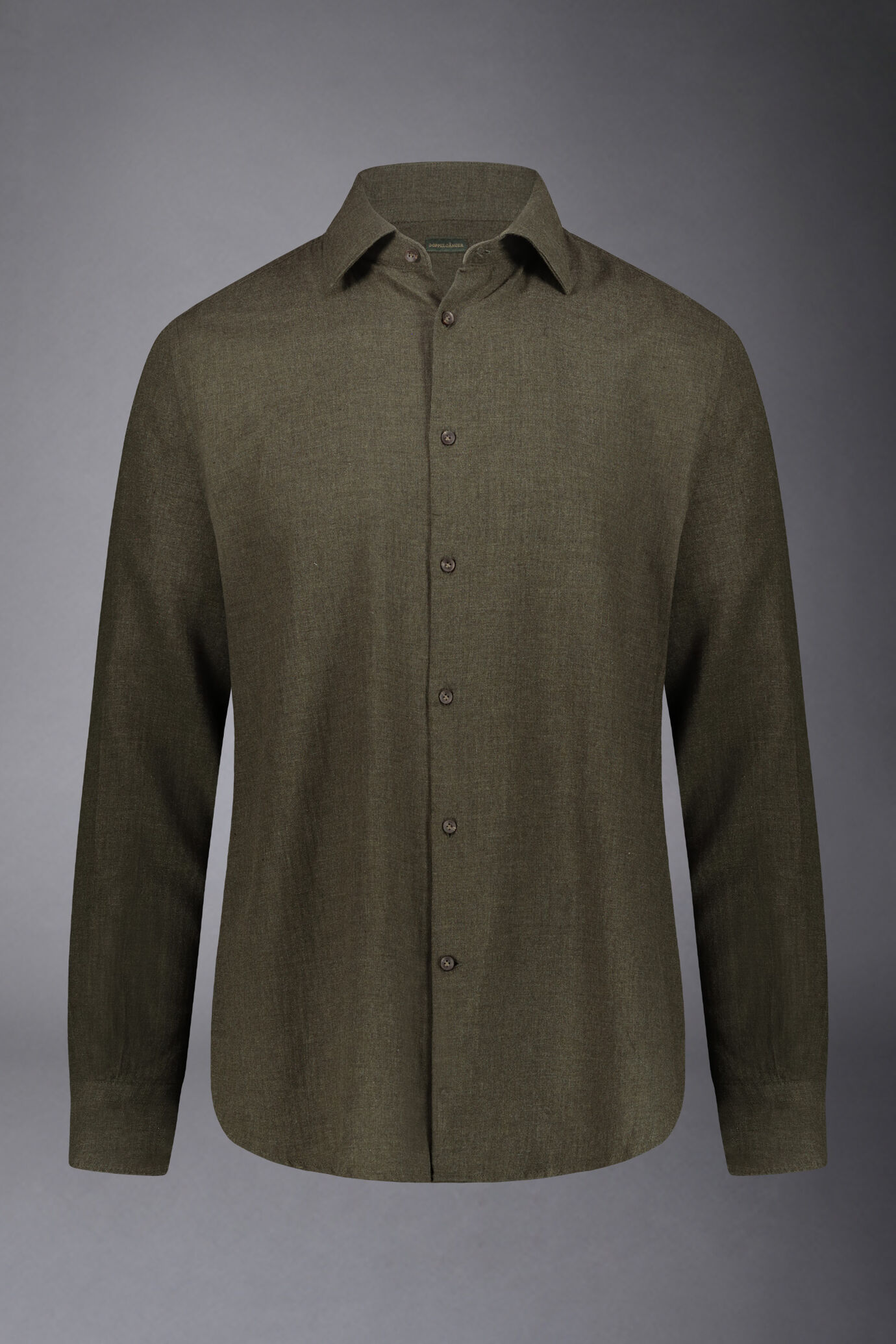 Camicia casual uomo collo francese comfort fit tessuto in flanella spinato image number 4