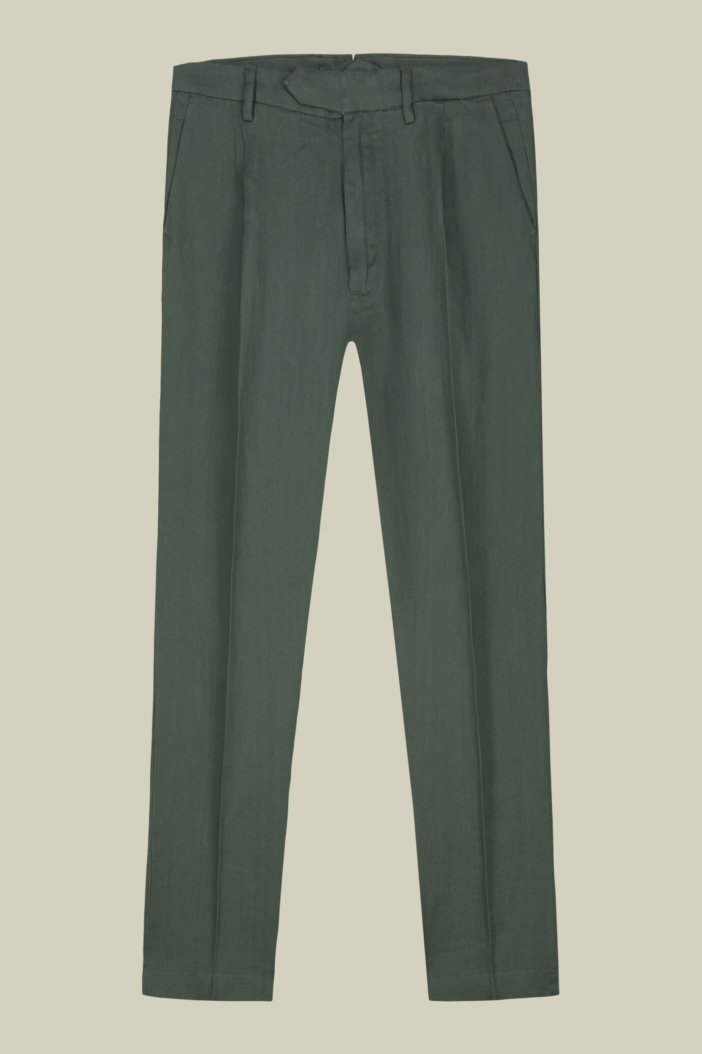 Herrenhose mit 100% Leinen zwei kleinen Bügelfalten und verdeckter Knopfleiste image number 4