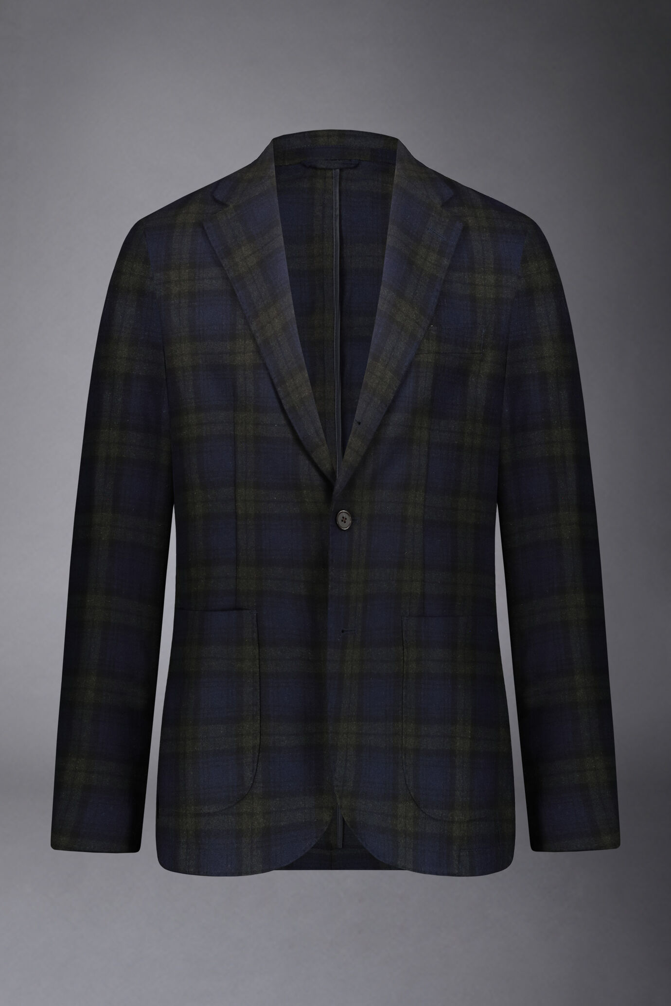 Men's single-breasted wool-blend jacket with blackwatch design regular fit image number 5