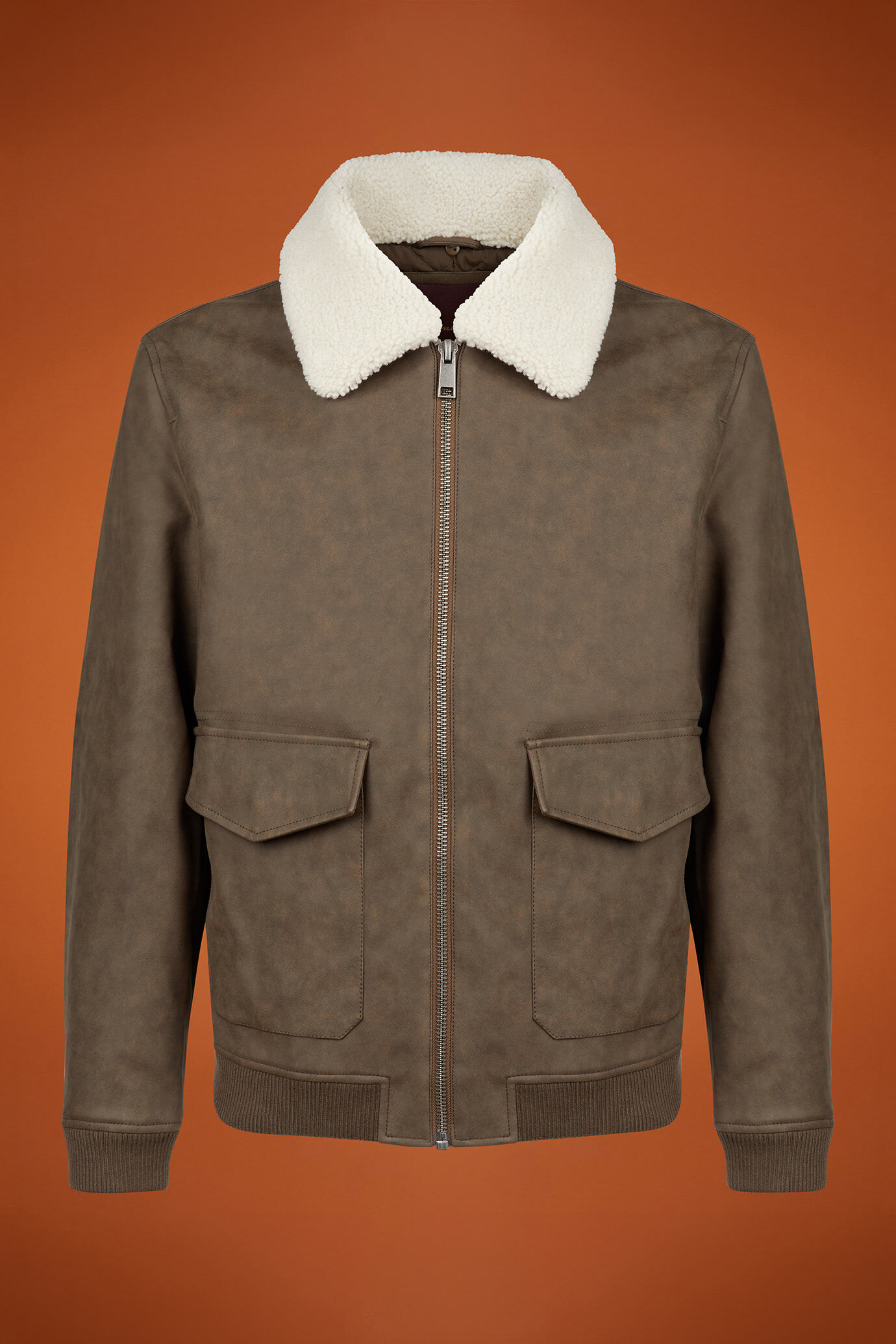 Giubbino in ecopelle imbottita regular fit