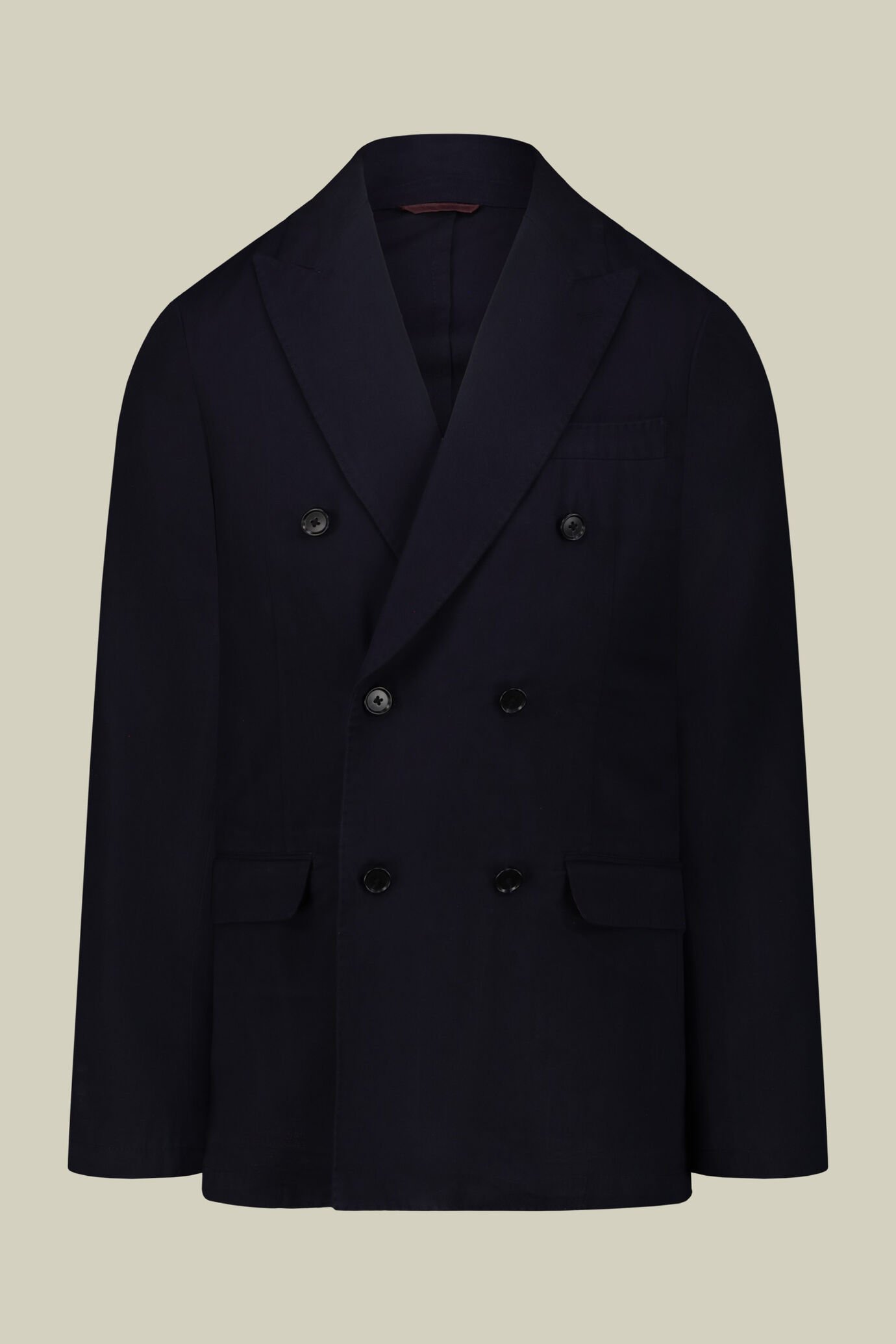 Giacca uomo doppiopetto sfoderata in tessuto twill regular fit image number 4