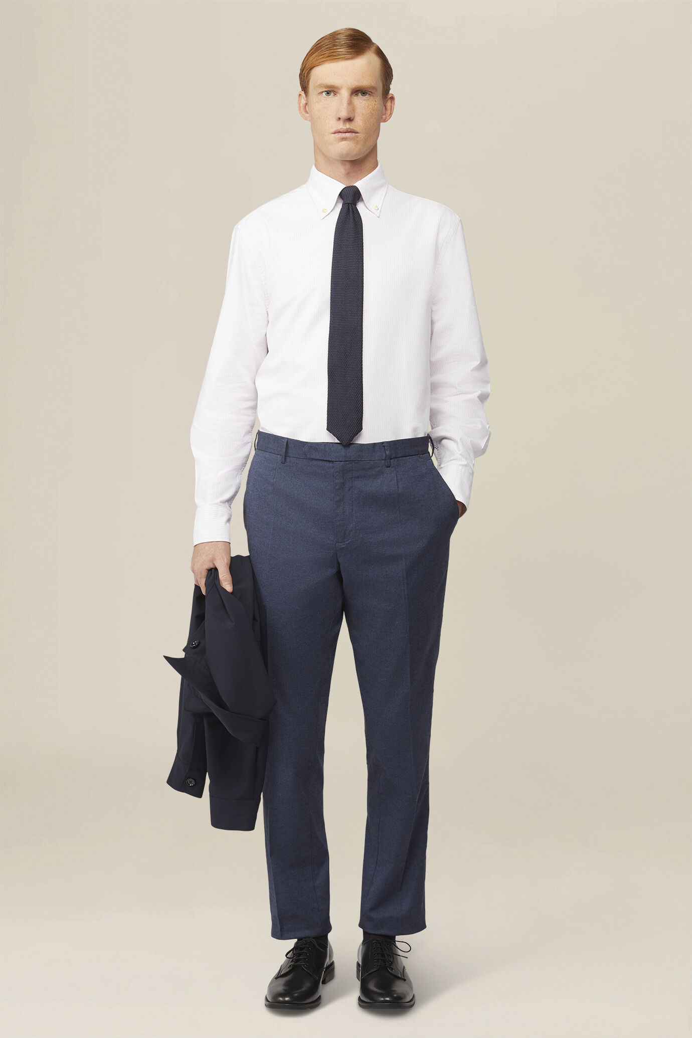 Herrenhemd aus 100 % Baumwolle Oxford mit Streifen und Button-Down-Kragen image number 1