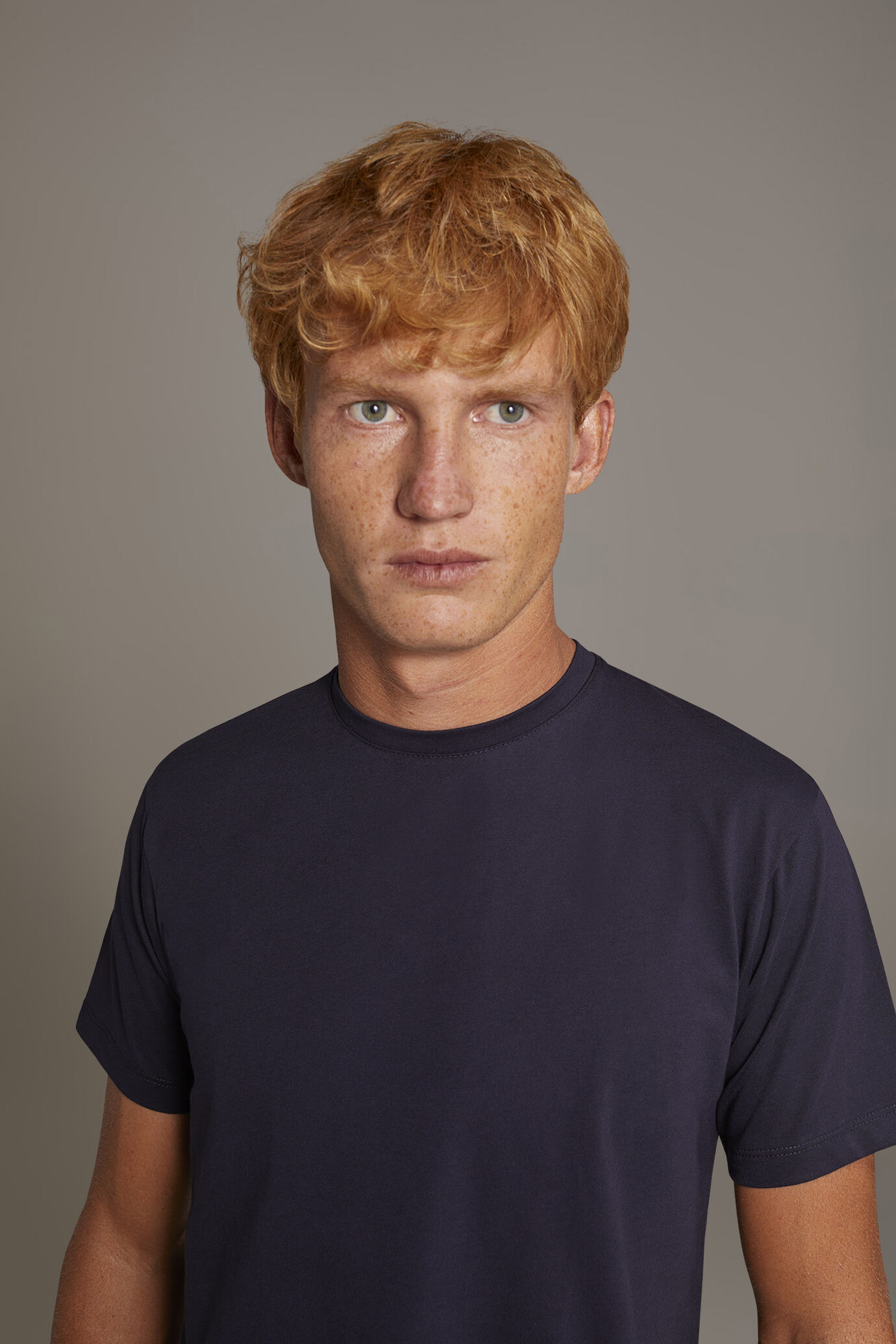 100% cotton made in Italy round neck t-shirt image number 1