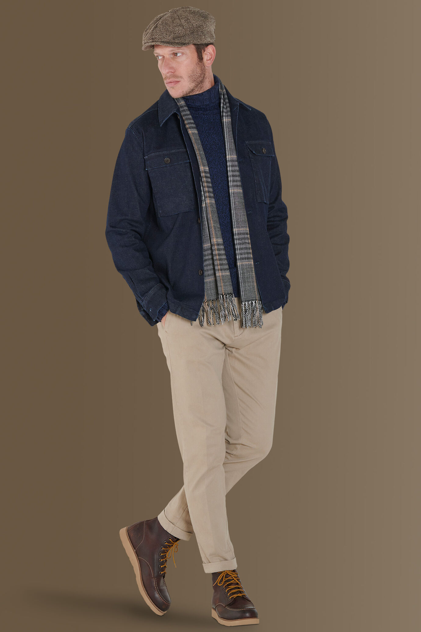 Overshirt uomo in denim stretch Made in Italy image number 0