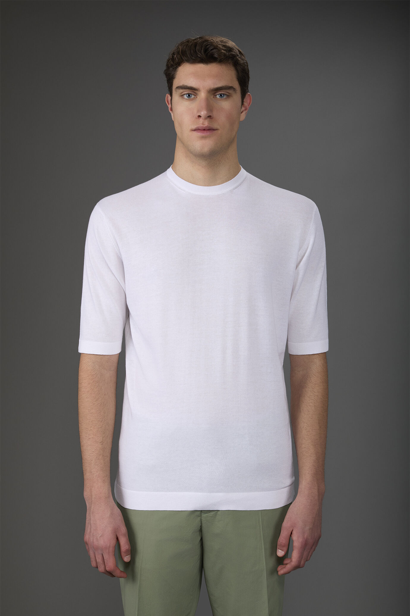 T-shirt uomo in maglia maniche corte 100% cotone doppio ritorto image number 1