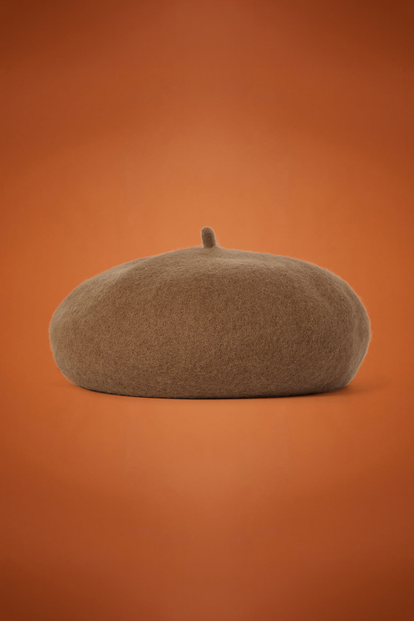 Women's plain wool blend beret image number 0