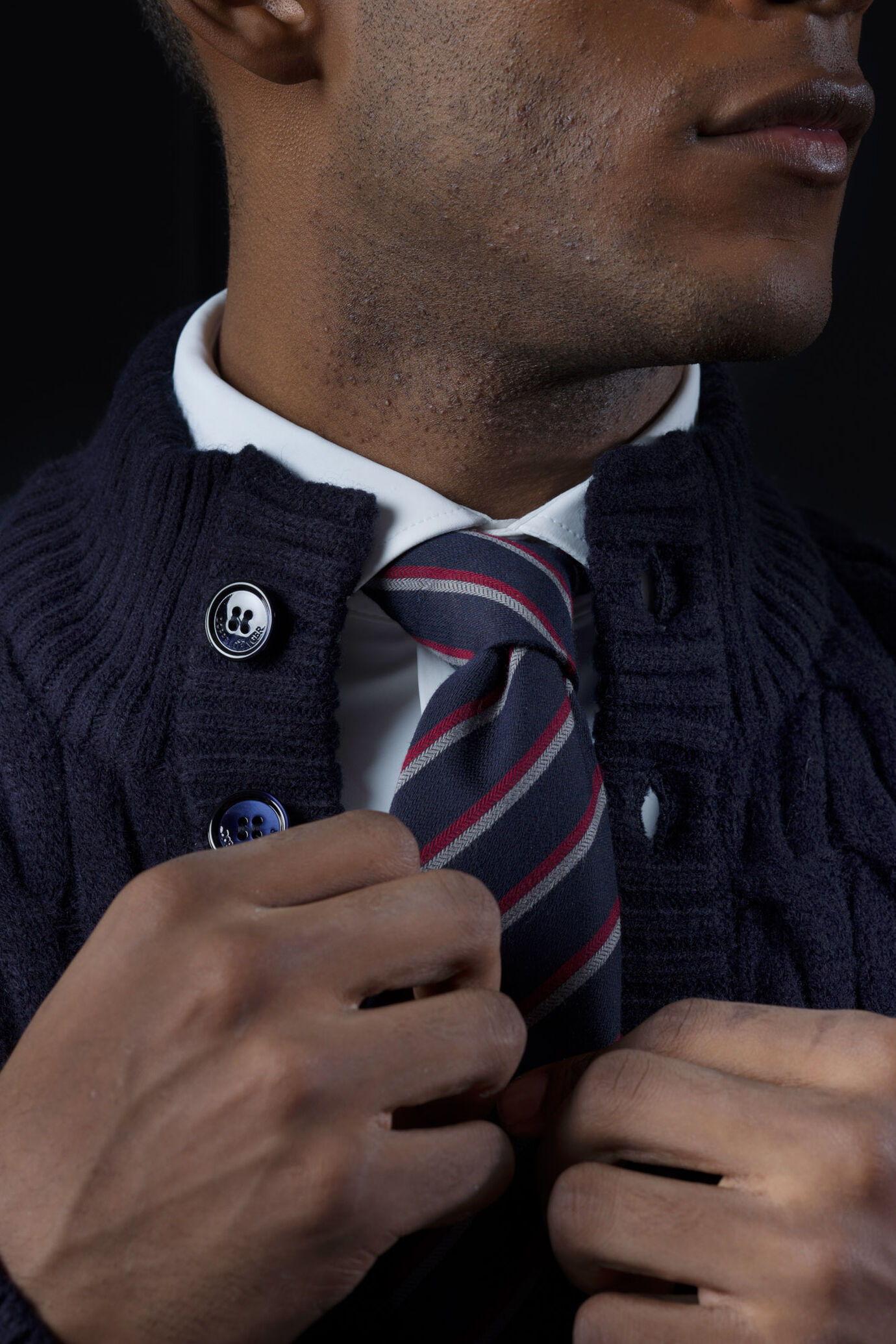 Cable knit cardigan image number 1