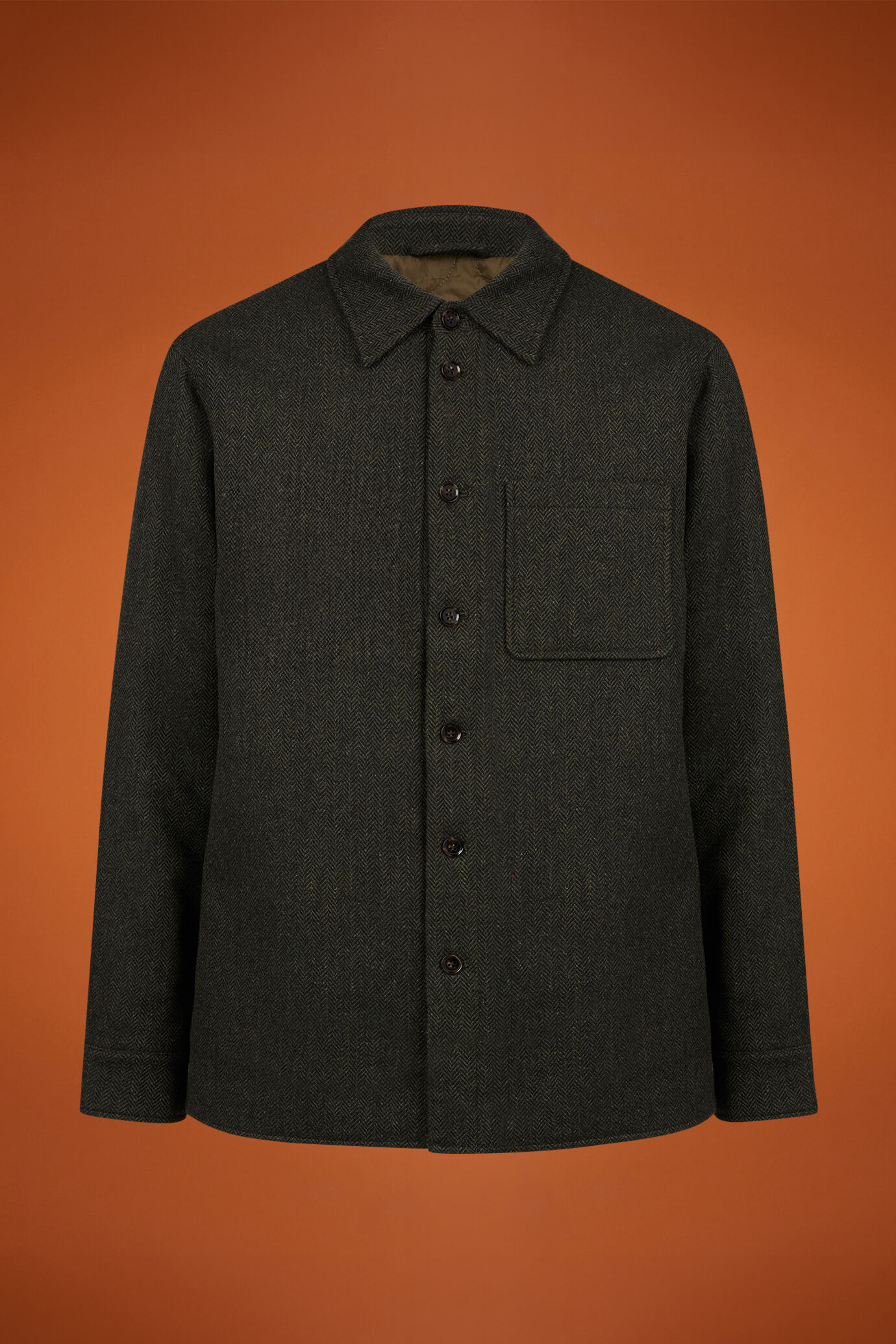 Overshirt uomo disegno spinato Wool Blend regular fit image number 4