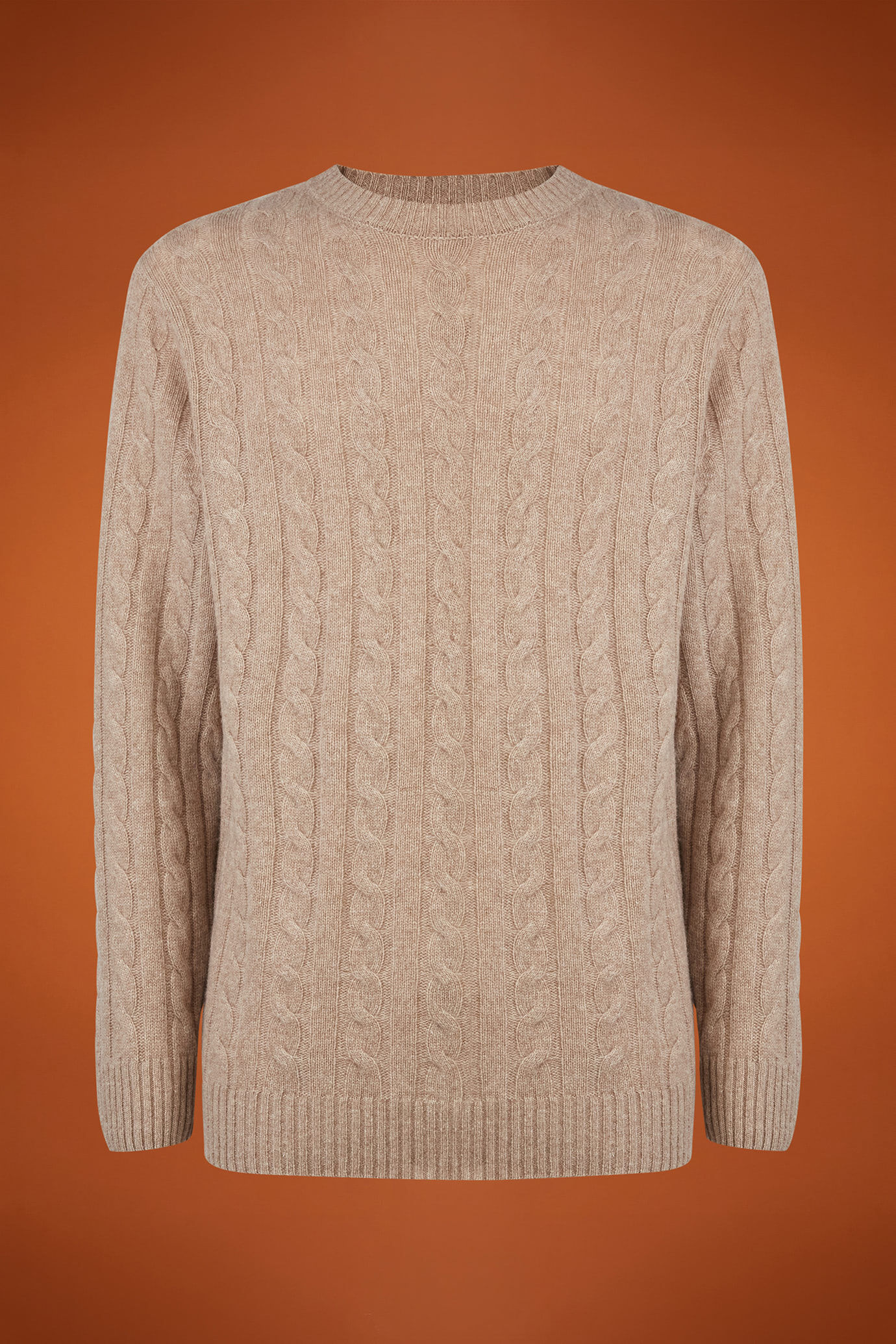 Pull homme à col rond en laine d'agneau, coupe classique